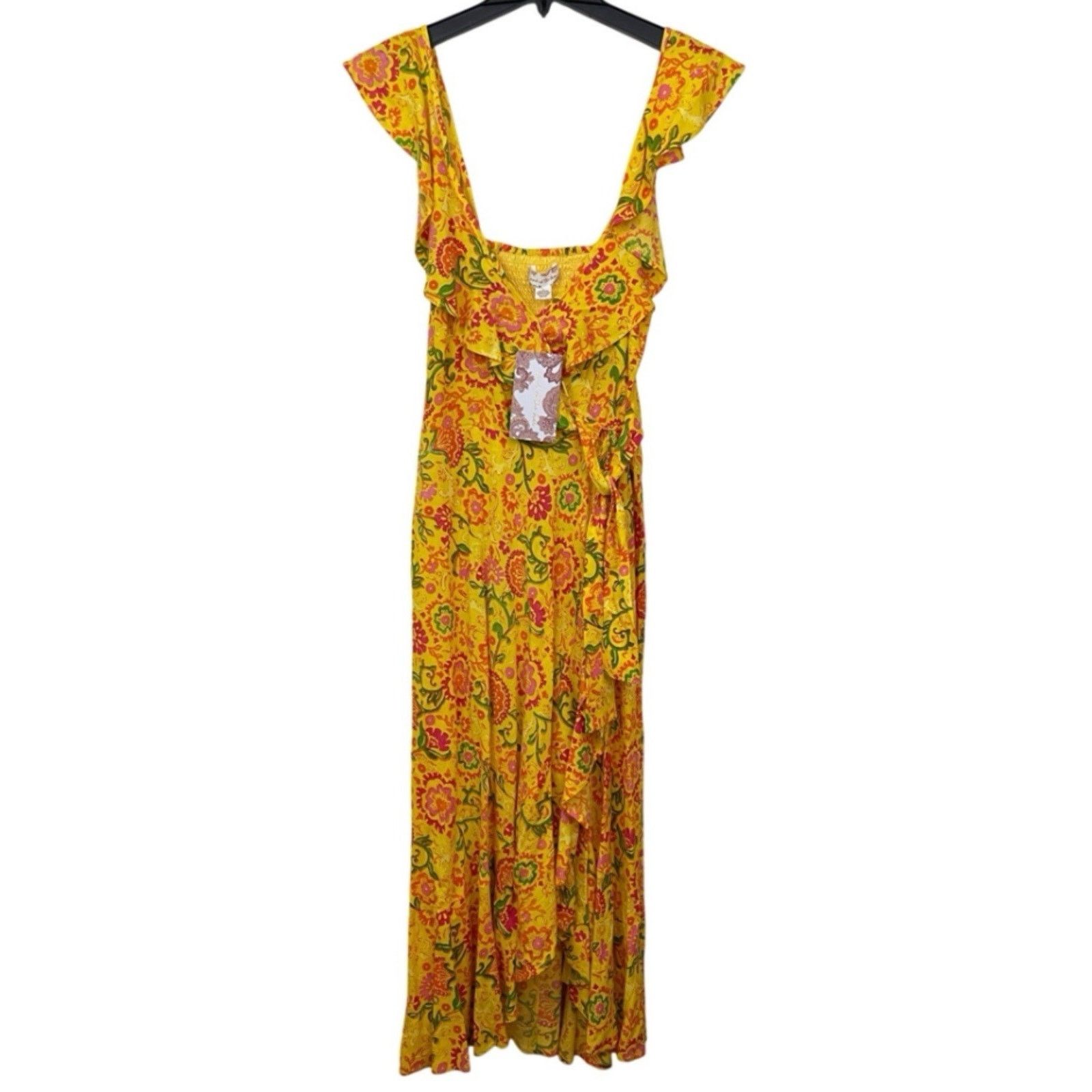 Other Band of the Free Anya Wrap Dress Womens Medium Yellow Floral Size M / US 6-8 / IT 42-44 - 1 Thumbnail