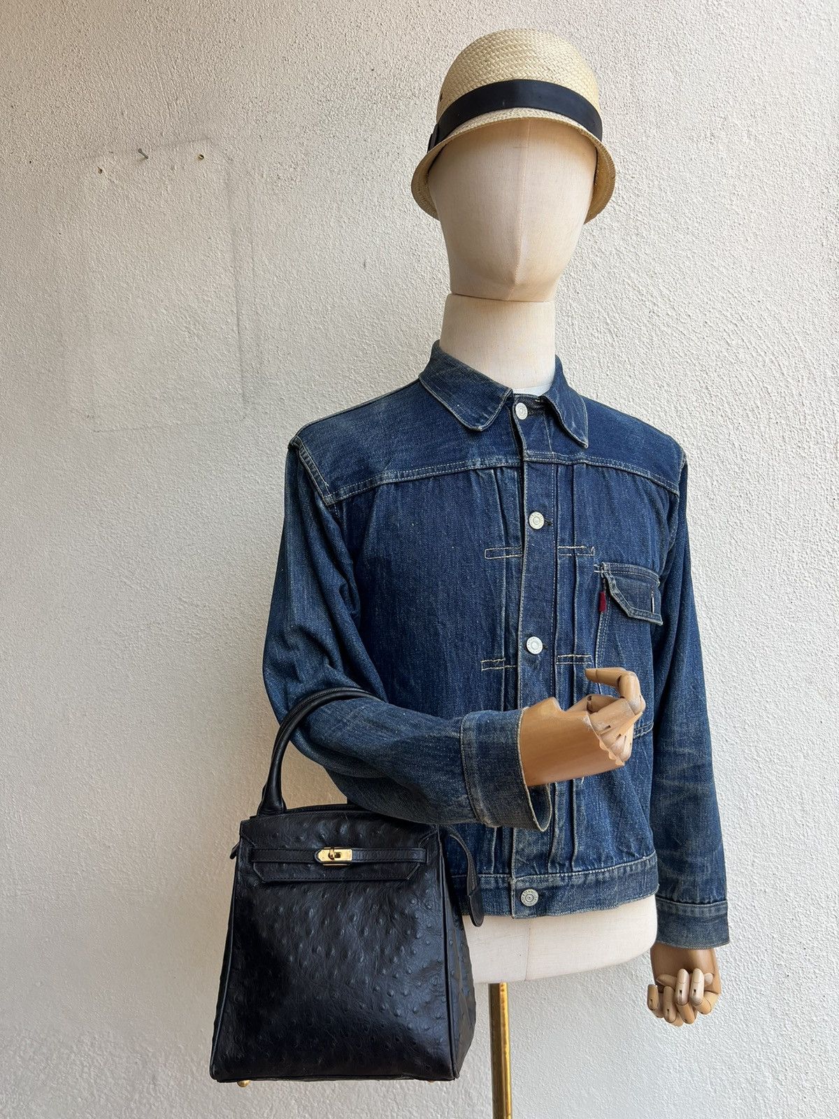 Leather × Vintage Vintage Ostrich Leather Mini Kelly Bag Torrente Paris Size ONE SIZE - 2 Thumbnail