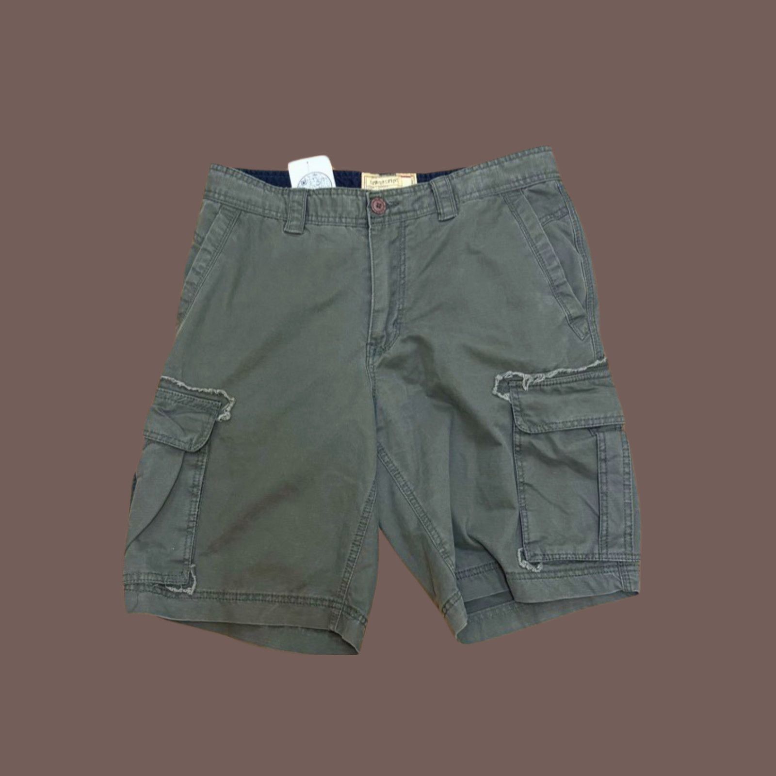 Vintage VTG Transcript Olive Green Distressed Cargo Shorts Size 32W Size US 32 / EU 48 - 1 Thumbnail