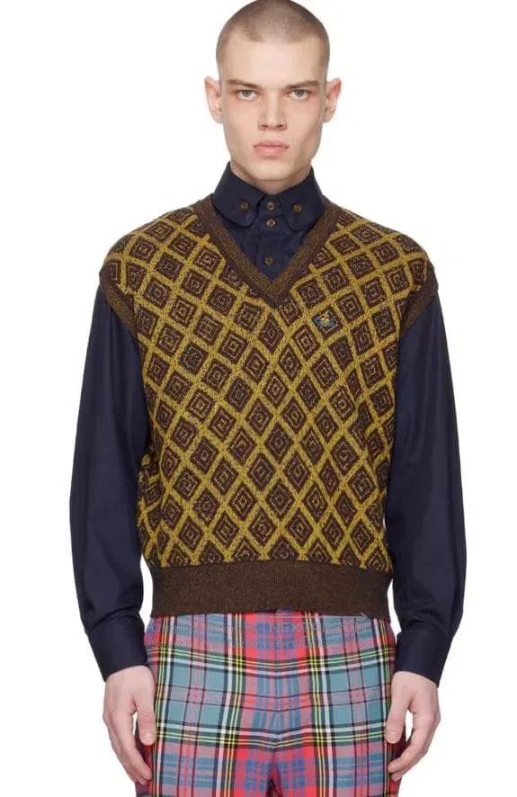 Vivienne Westwood Vivienne Westwood Square Pattern Cotton Linen Wool Vest Size US L / EU 52-54 / 3 - 1 Thumbnail