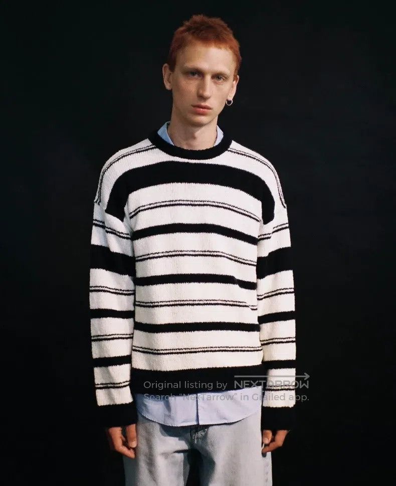 Our Legacy Our Legacy Black and White Striped Woolen Hoodie Size US M / EU 48-50 / 2 - 9 Thumbnail