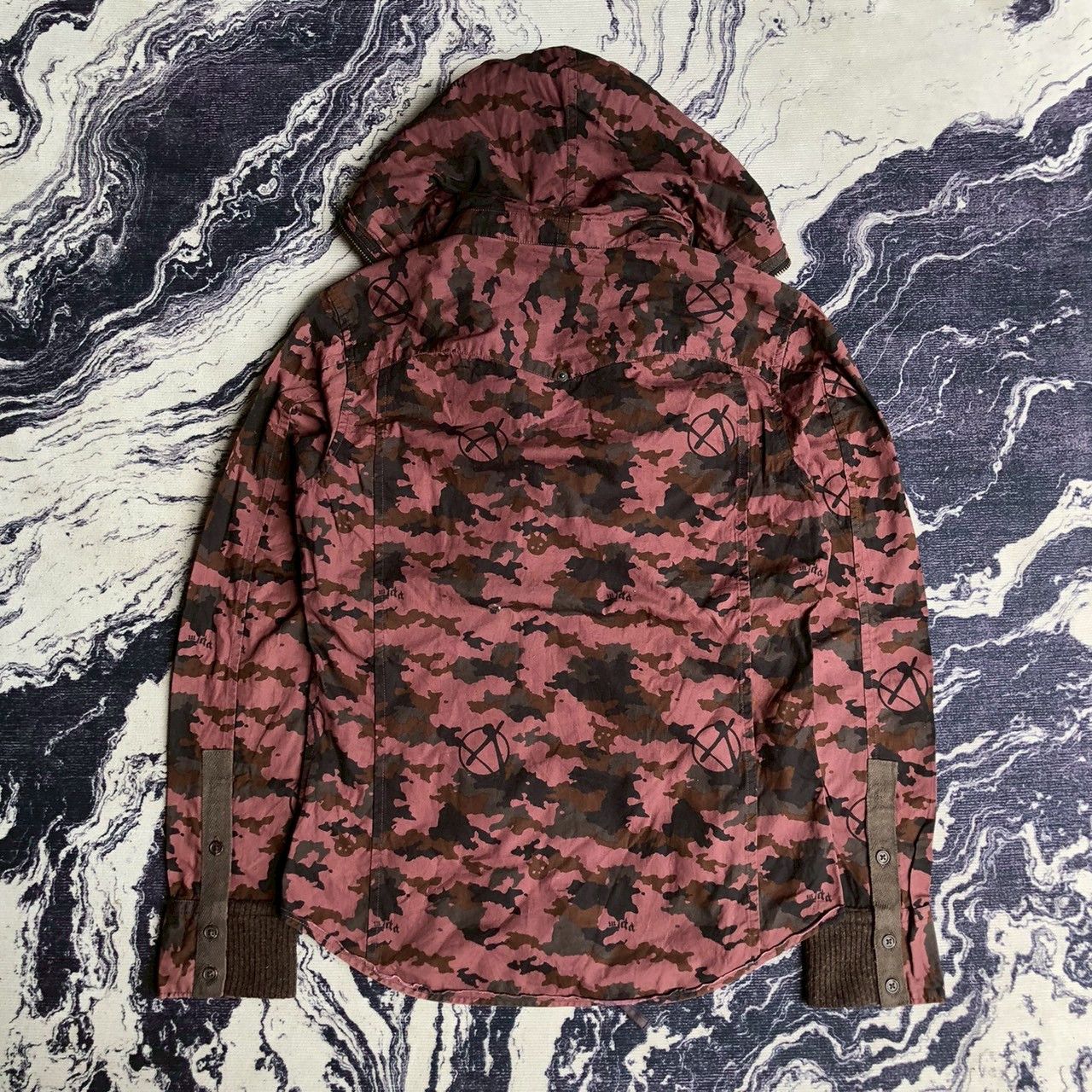 PPFM Vintage Y2K PPFM Camo Hooded Jacket Fleece Lined Size US S / EU 44-46 / 1 - 3 Thumbnail
