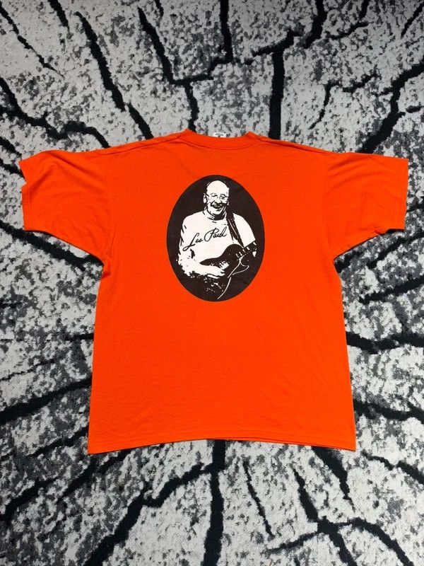 Fruit Of The Loom Vintage Fruit of the Loom Gibson Les Paul Orange XL T-Shirt Size US XL / EU 56 / 4 - 3 Thumbnail