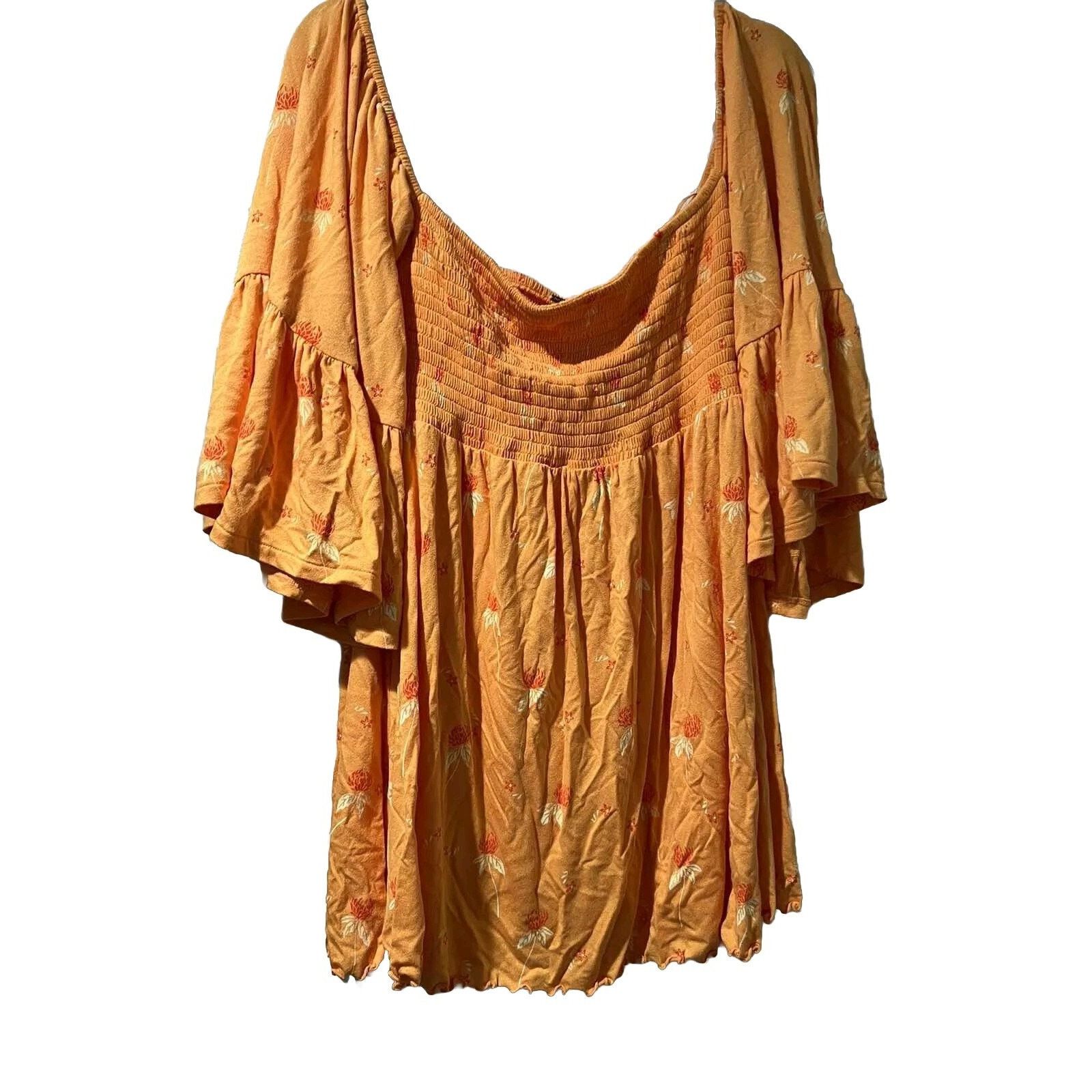 Free People Free People Women Lana Orange Tunic Off Dress Size L A000507 Size L / US 10 / IT 46 - 3 Thumbnail