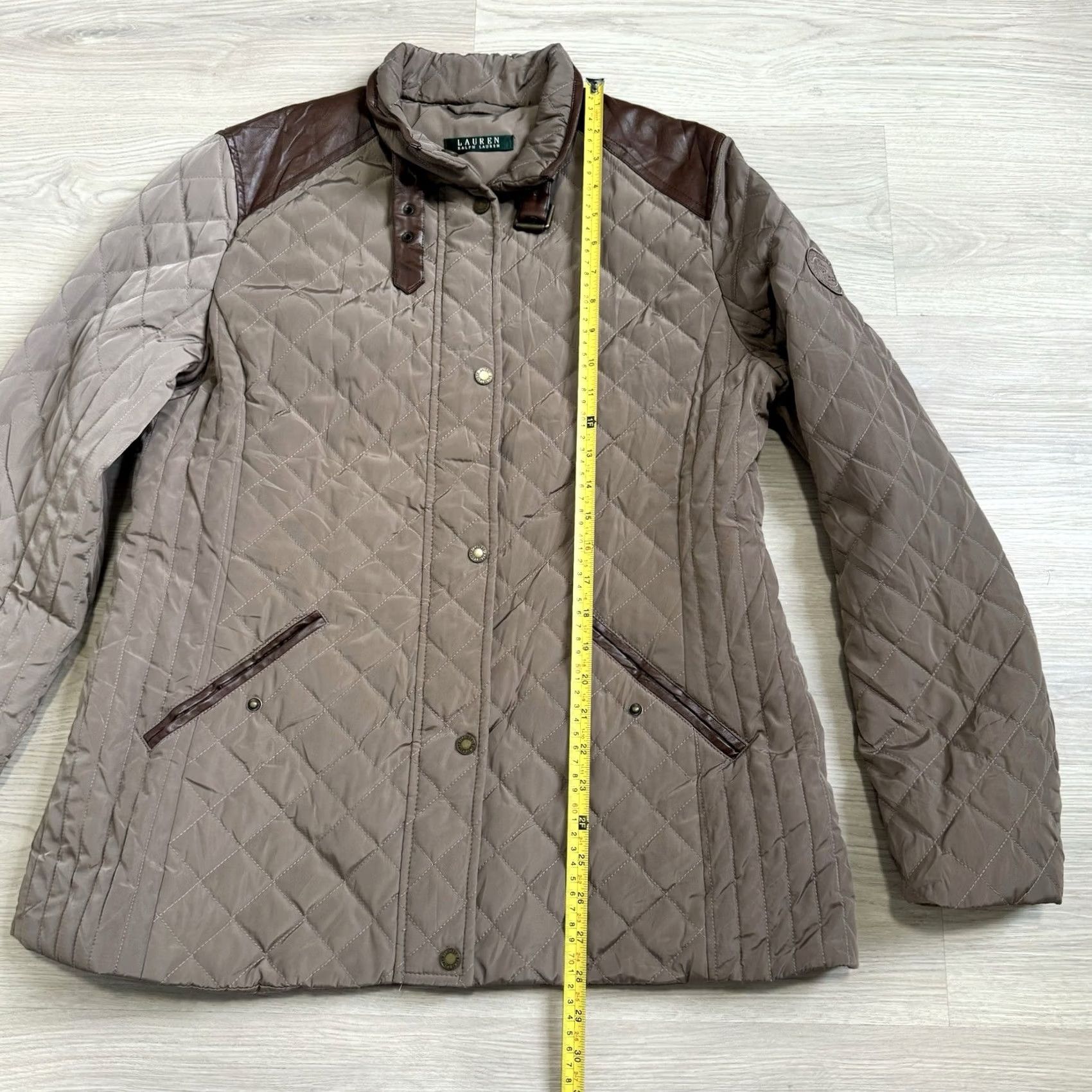 Ralph Lauren Ralph Lauren Diamond Quilted Jacket Faux Leather Trim Brown Size Women’s L Jacket Women Brown Quilted MDL Fashion Size L / US 10 / IT 46 - 7 Thumbnail