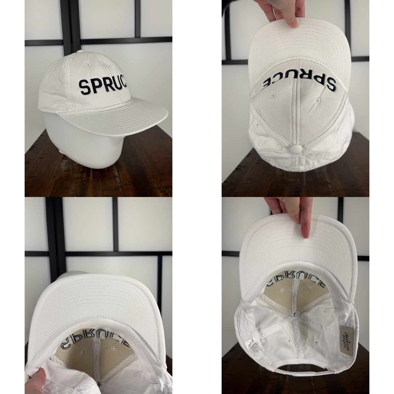 Good American VINTAGE Spruce Hat Cap Snap Back Adult One Size White Cotton American Dry Goods Twill Size ONE SIZE - 8 Thumbnail
