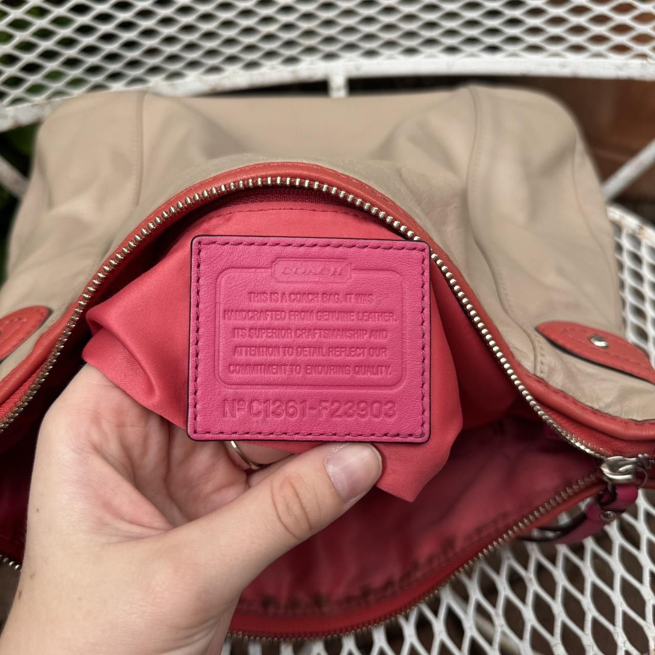 Coach Y2K Coach 2-Tone Beige & Pink Convertible Bag Size ONE SIZE - 7 Thumbnail
