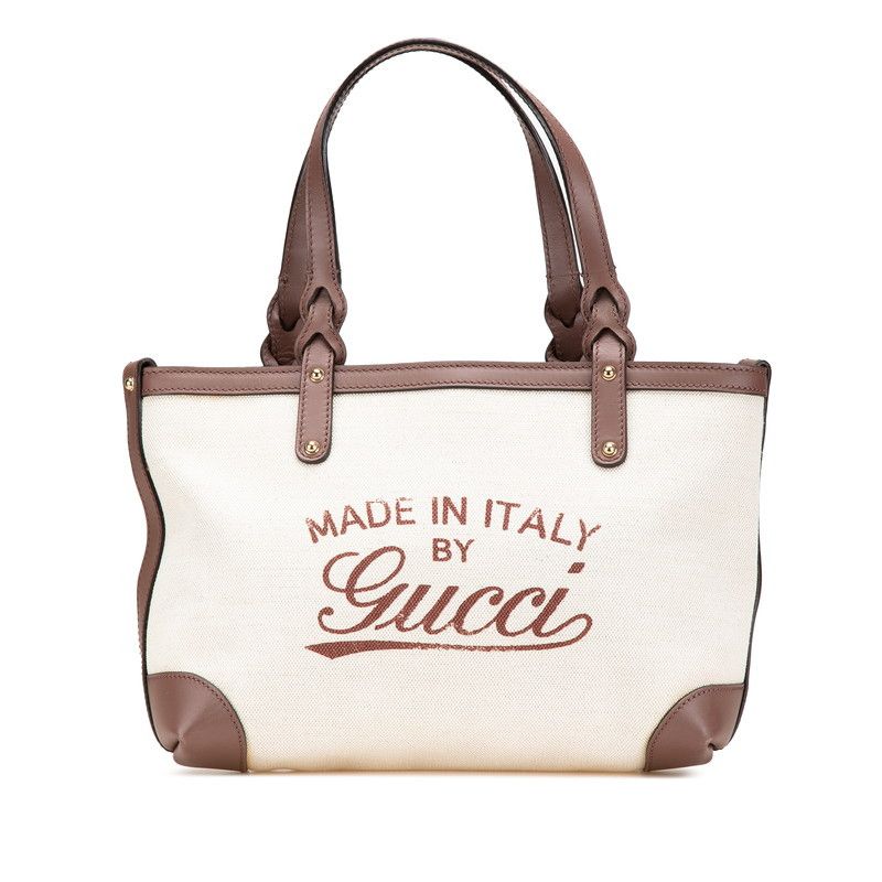 Gucci Gucci Gucci Craft Canvas Leather Tote Bag Limited Canvas Tote Bag 269878 in Beige, Women's