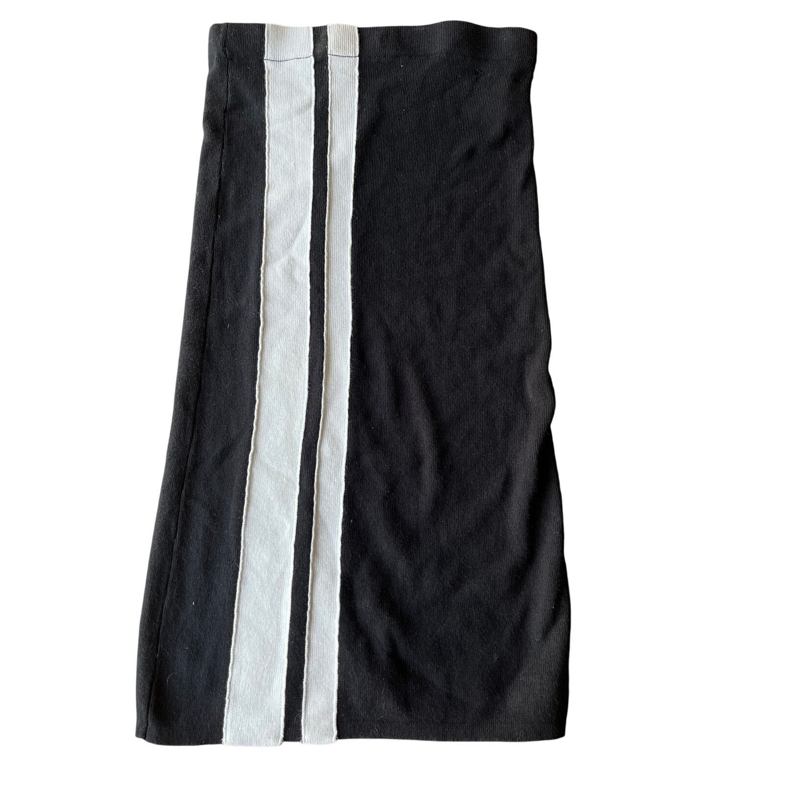 Other Black & White Stripe Pencil Midi Skirt - Sweater Knit XS Size 26" / US 2 / IT 38 - 2 Thumbnail