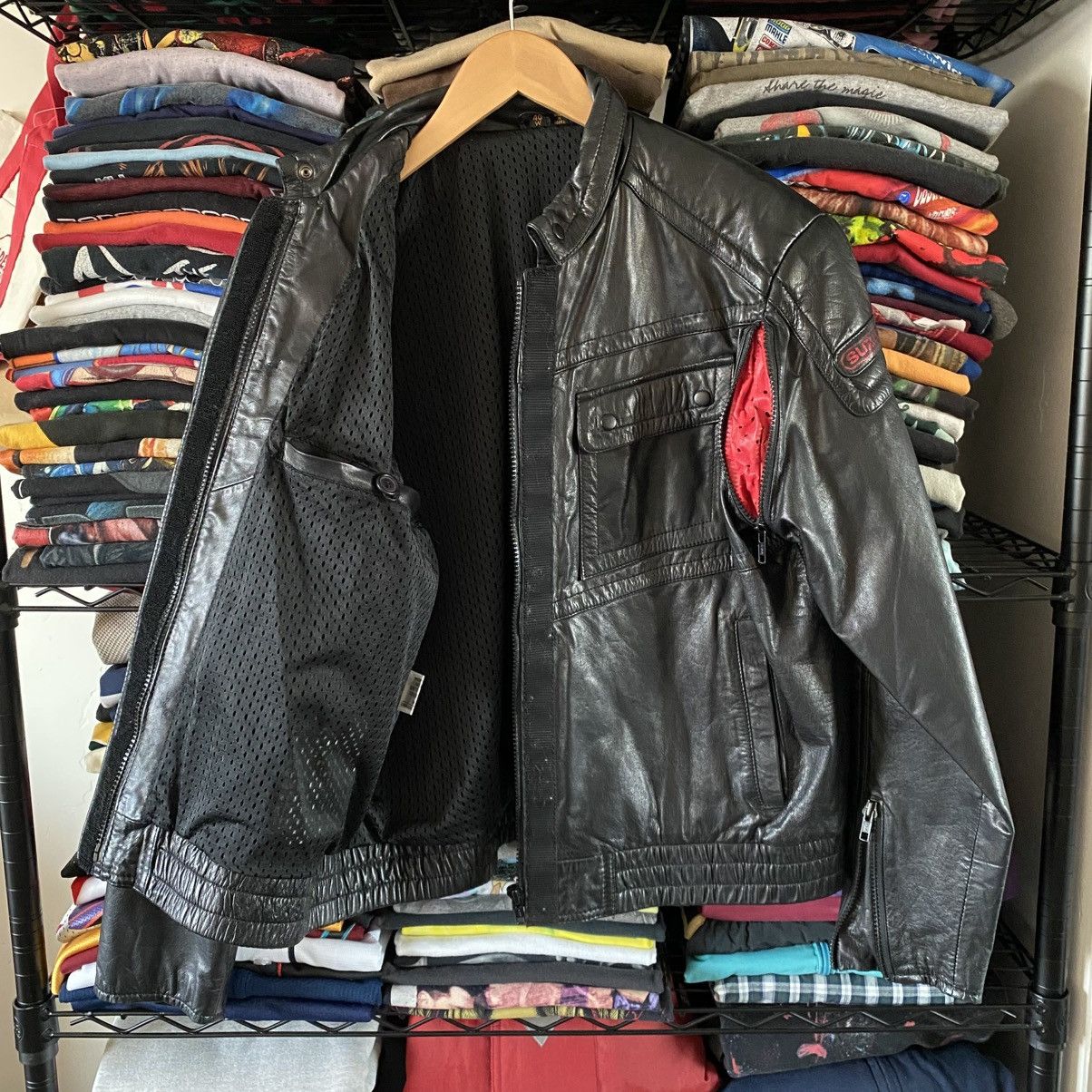 Vintage Vintage Suzuki Leather Jacket Motorcycle Biker 1990s Grunge Size M / US 6-8 / IT 42-44 - 2 Thumbnail