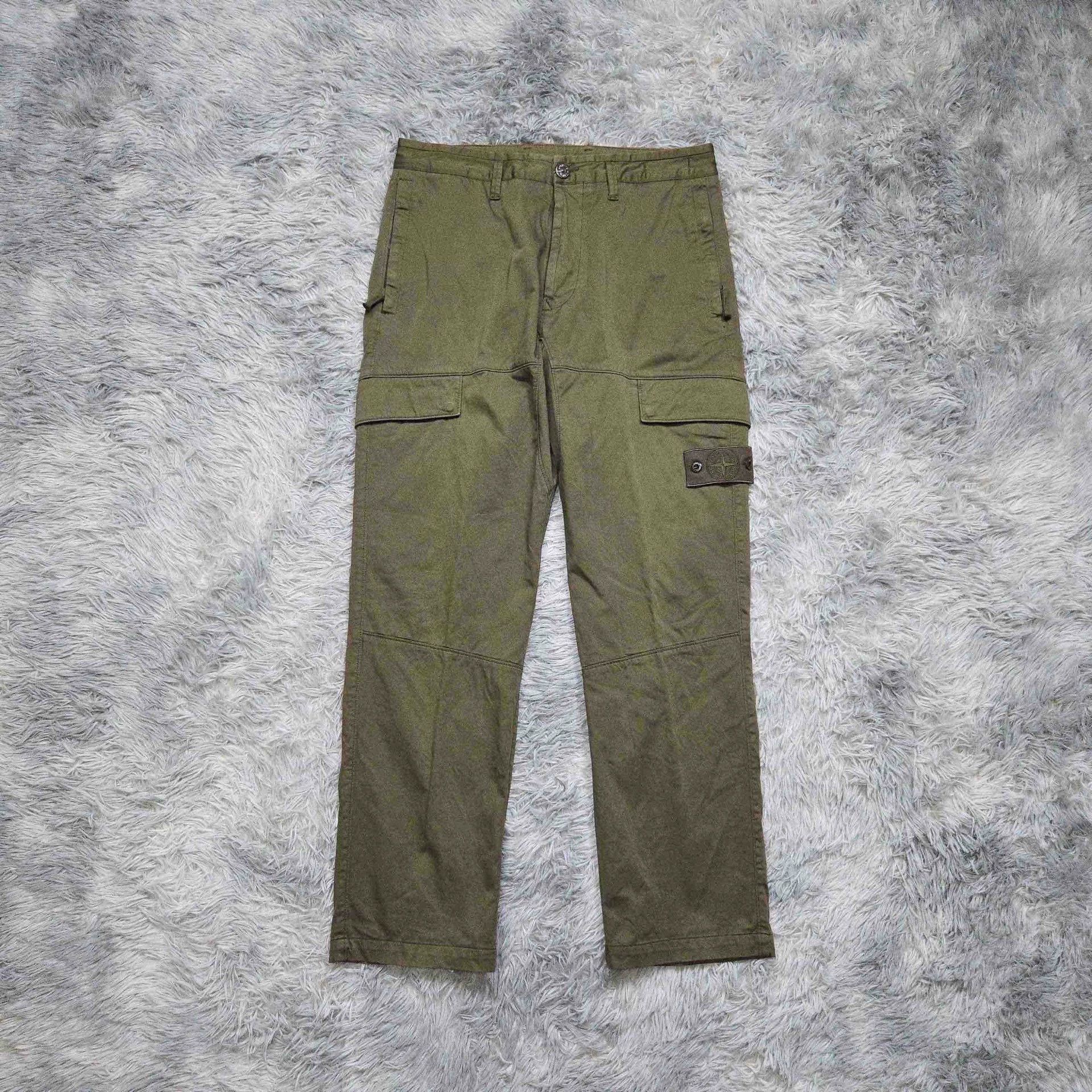 Stone Island stone island olive green cargo pants Size US 31 - 1 Thumbnail
