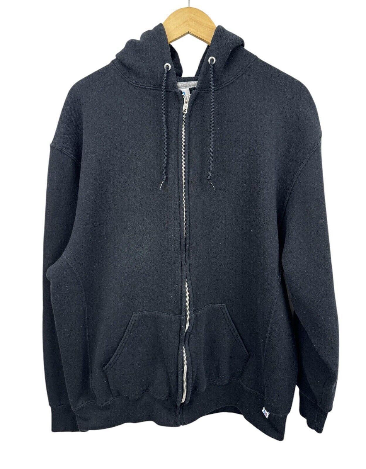 Designer Vintage Russell Athletics Black Full Zip Hoodie Sz 2XL Size US 40 / EU 56 - 1 Thumbnail