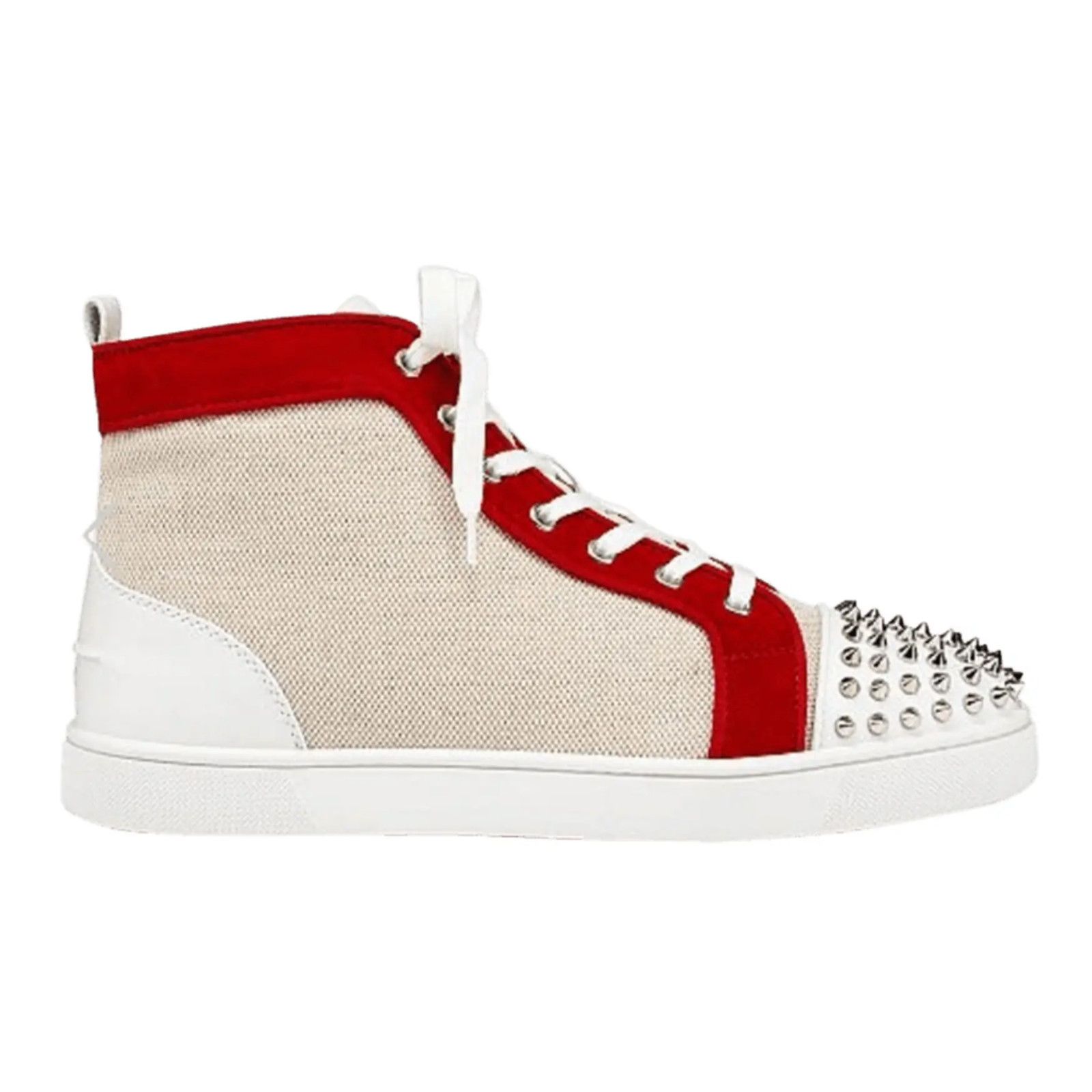 Christian Louboutin Christian Louboutin Mens Lou Spikes Orlato Flat Beige Size US 7.5 / EU 40-41 - 1 Thumbnail