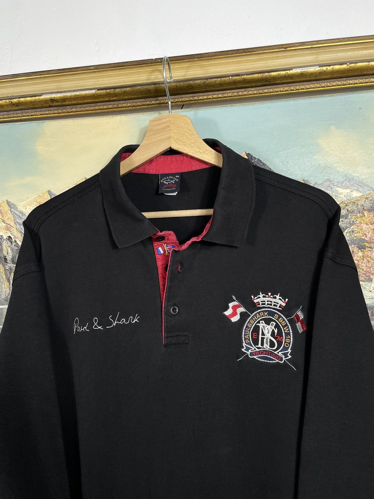 Designer × Paul & Shark × Vintage Paul&Shark Polo Longsleeve Vintage Luxury Old Money Designer Size US XXL / EU 58 / 5 - 4 Thumbnail