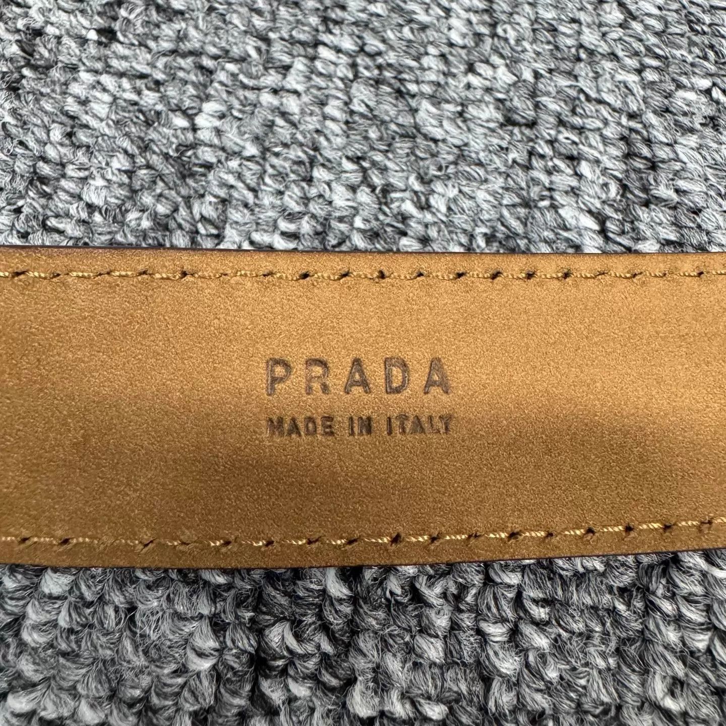 Prada Prada Triangle Logo Brown Belt 99 New 75/30 Size ONE SIZE - 7 Thumbnail