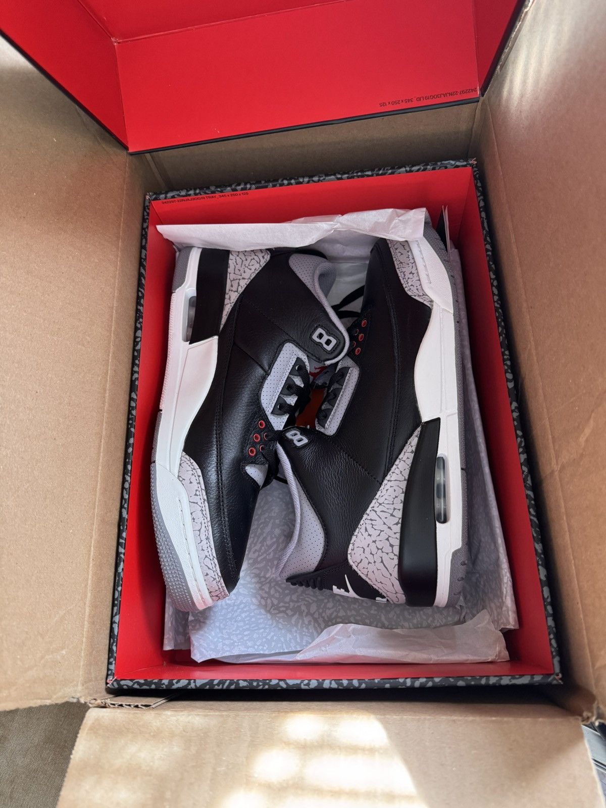 Jordan Brand × Nike Air Jordan 3 Retro Black Cement Size US 11 / EU 44 - 3 Thumbnail