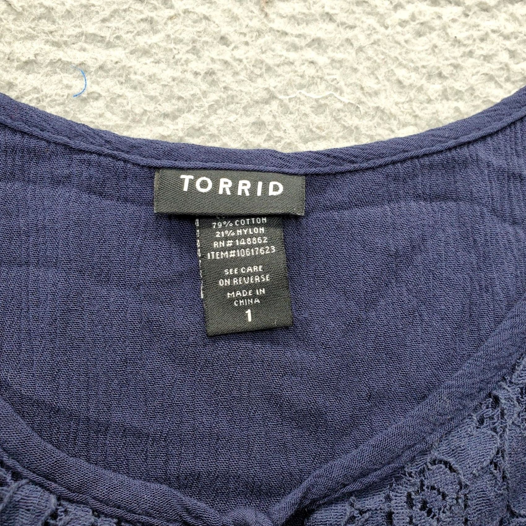 Torrid Torrid Camisole Top Navy Lace Trim Flared Hem Sleeveless Tie Front Size 14 Tank Women shirt Size XL / US 12-14 / IT 48-50 - 5 Thumbnail