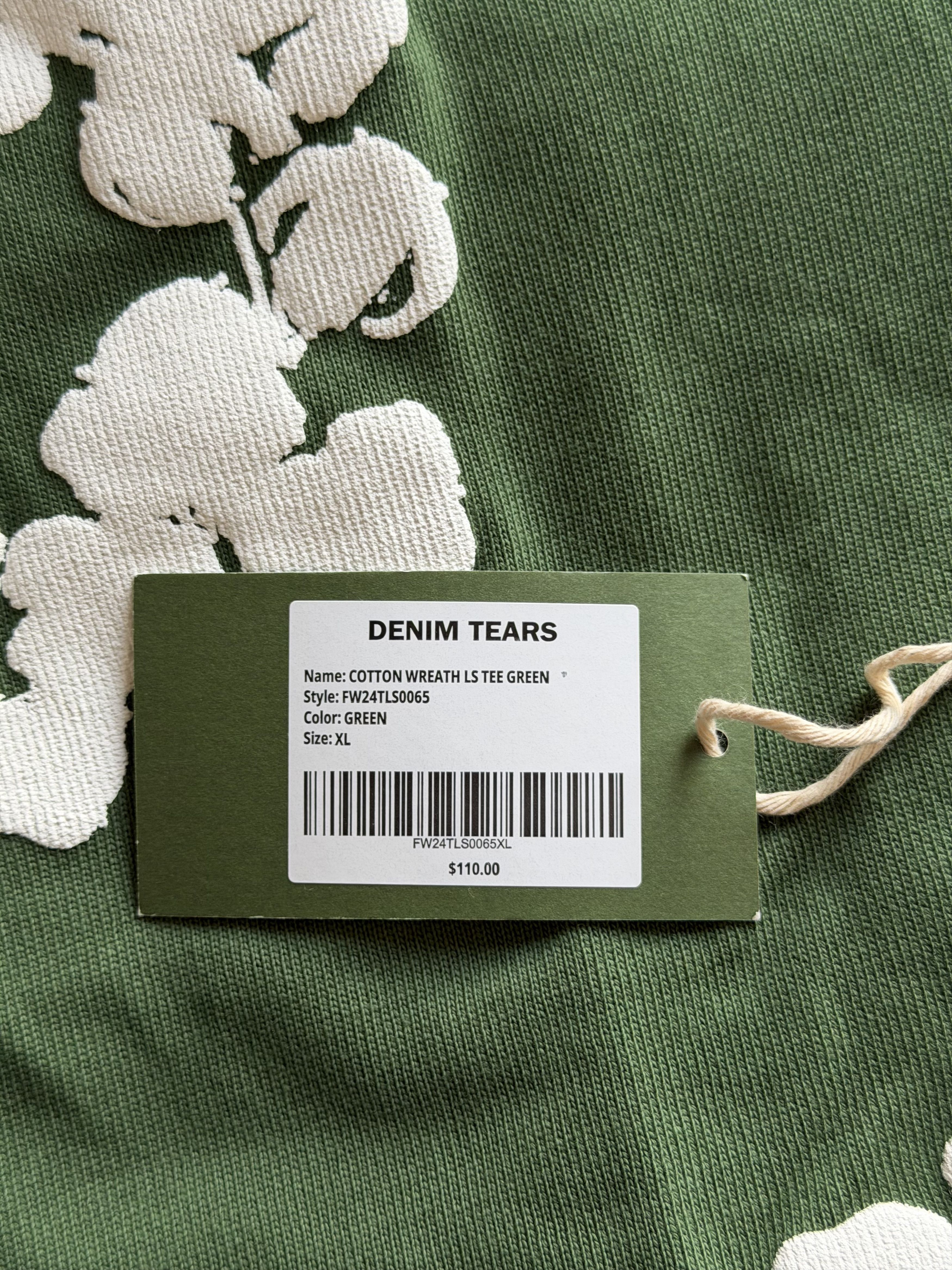 DENIM TEARS Denim Tears Cotton Wreath Long Sleeve Tee in Green Size US XL / EU 56 / 4 - 9 Thumbnail