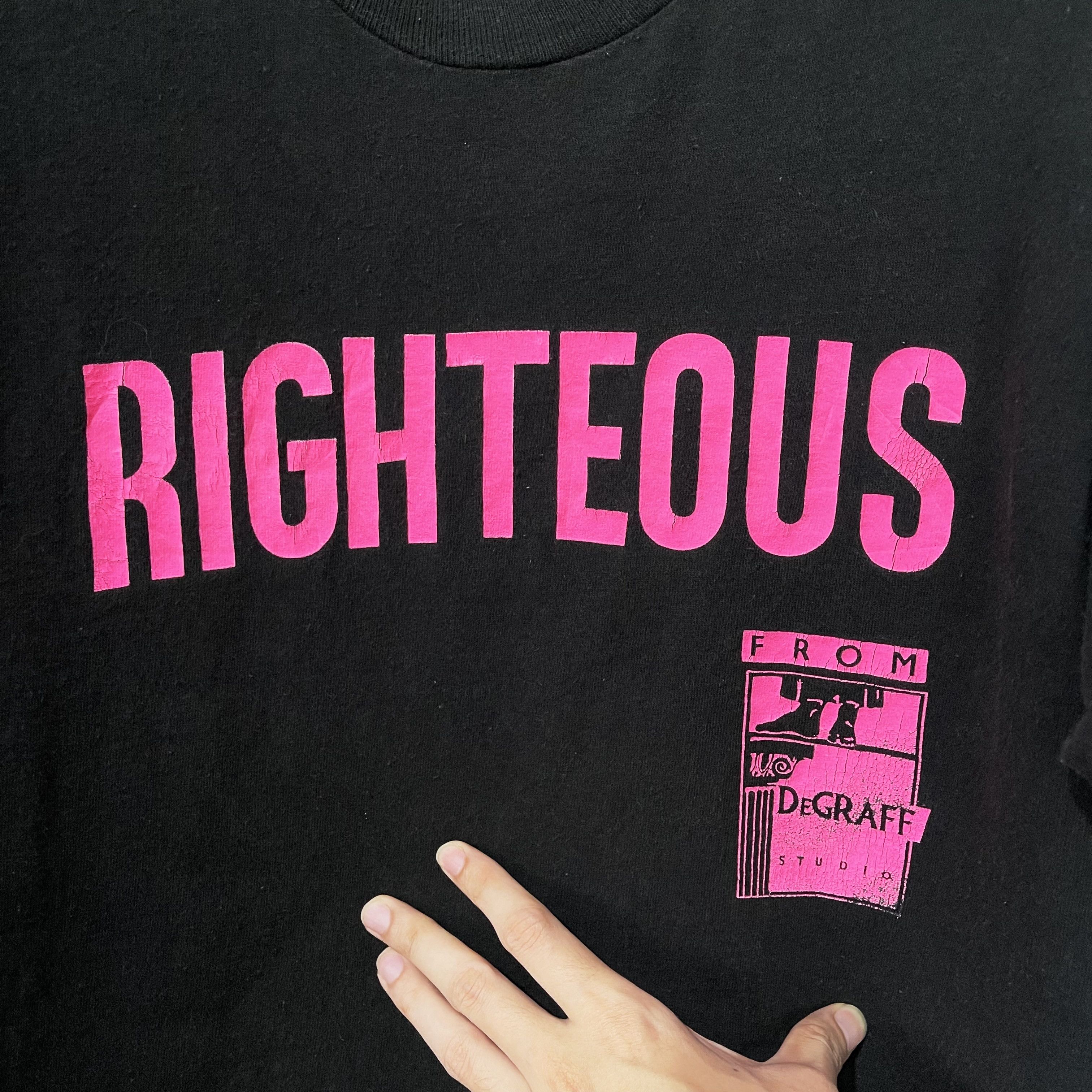 Vintage Vintage 90s Righteous DeGraff Studio T-Shirt Size US M / EU 48-50 / 2 - 2 Thumbnail