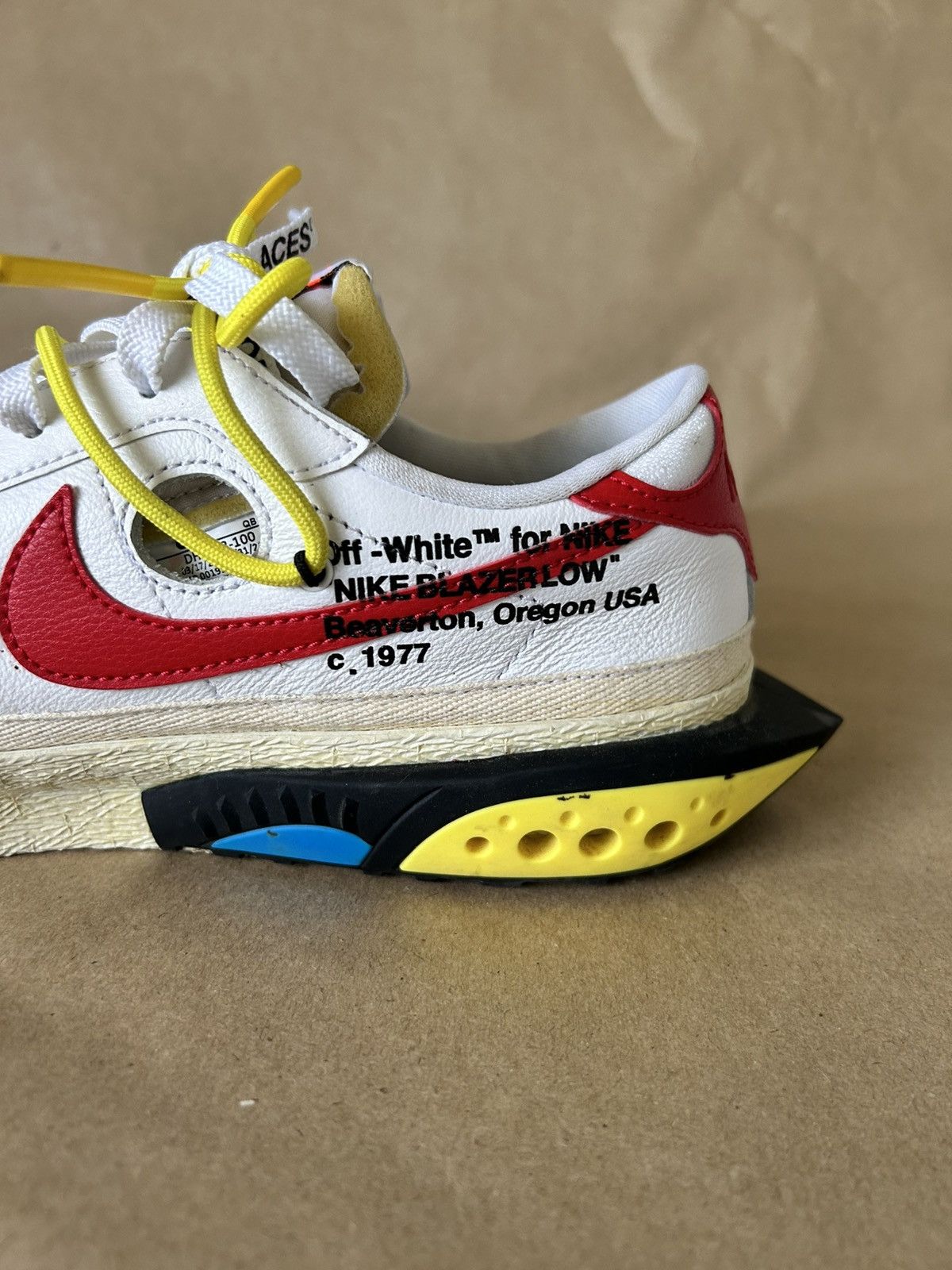 Nike × Off-White Nike Blazer Low x Off-White University Red Size 11 Size US 11 / EU 44 - 5 Thumbnail