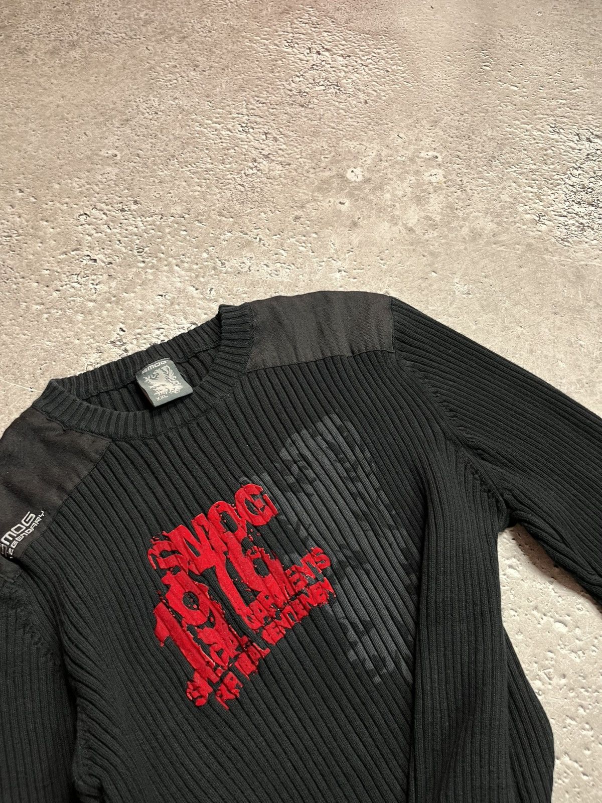 Other SMOG Ribbed Knit Long Sleeve Sweater Black Red Print XXL Size US XXL / EU 58 / 5 - 9 Thumbnail