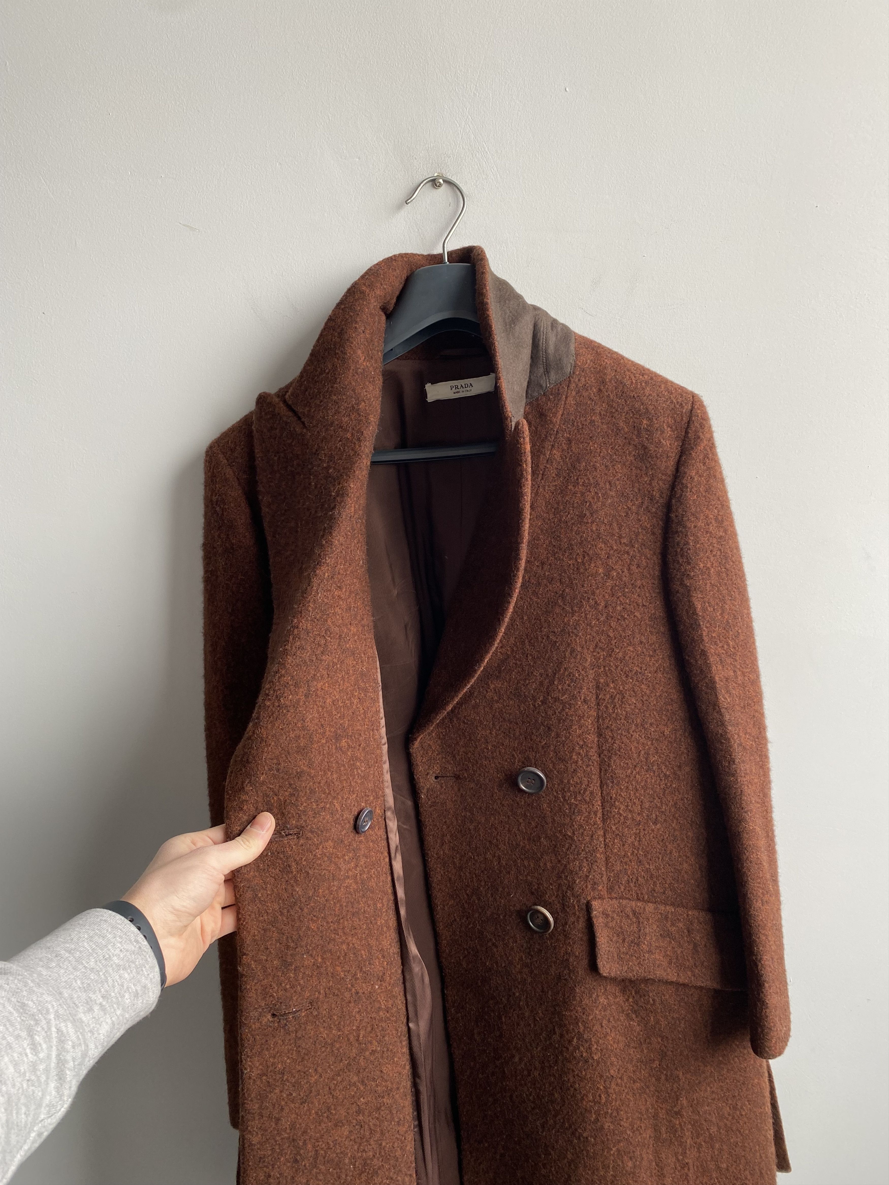 Prada PRADA Women’s Lana Wool Oversized Coat Size 42 Size M / US 6-8 / IT 42-44 - 9 Thumbnail