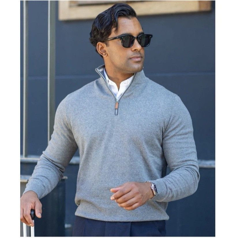 Other Collars & Co Luxury Touch Cashmere Blend Quarter Zip Sweater Size US XL / EU 56 / 4 - 1 Thumbnail