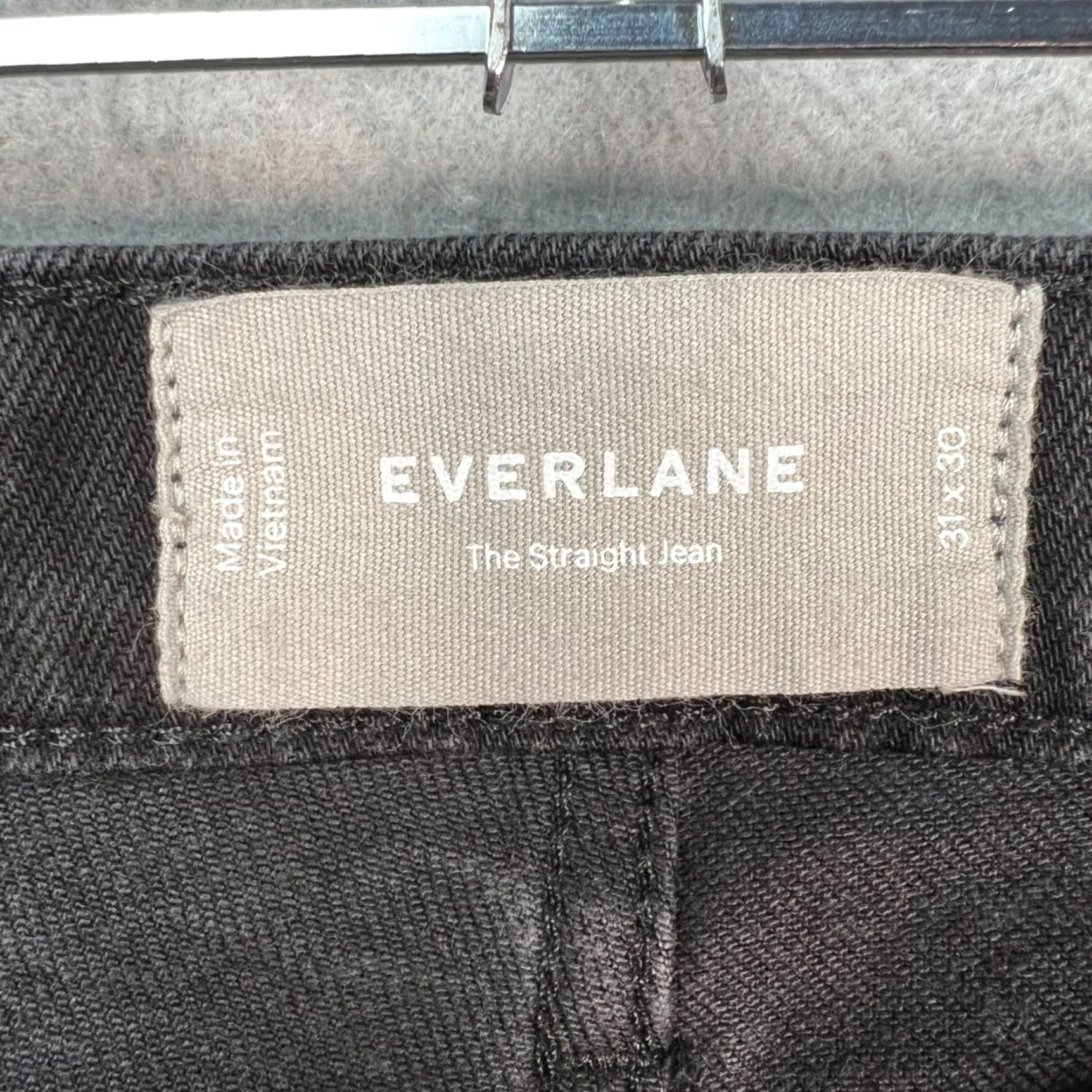 Everlane Everlane Jeans Slim 31 x 28 The Straight Denim Black Organic Cotton Blend 5-Pocket Mens Size US 31 - 3 Thumbnail