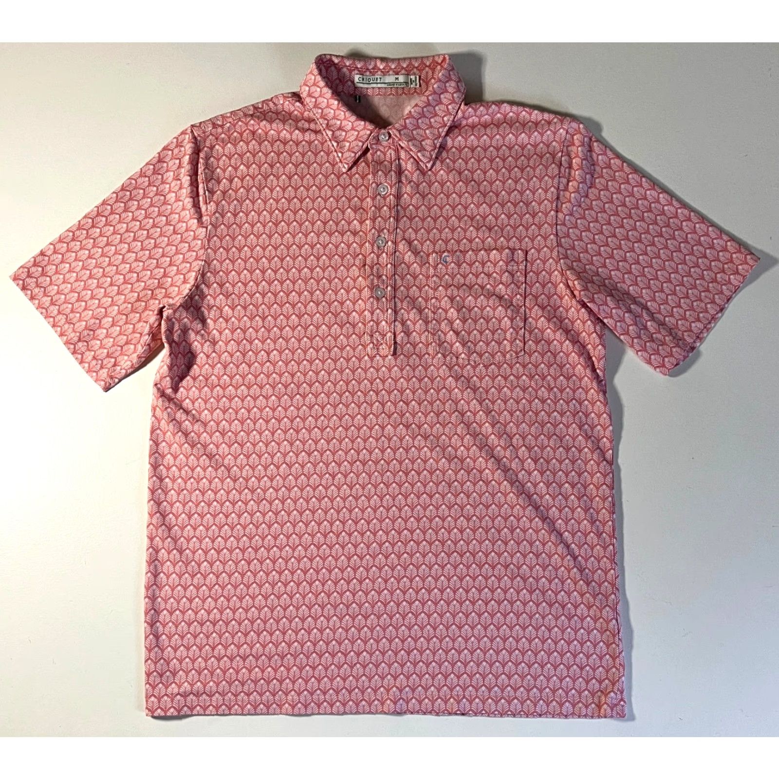 Vintage Criquet Polo Shirt Foulard Pattern Pink Sz M Men’s Polo Shirt Short Sleeve Button Closure Casual Cotton Blend Size US M / EU 48-50 / 2 - 4 Thumbnail