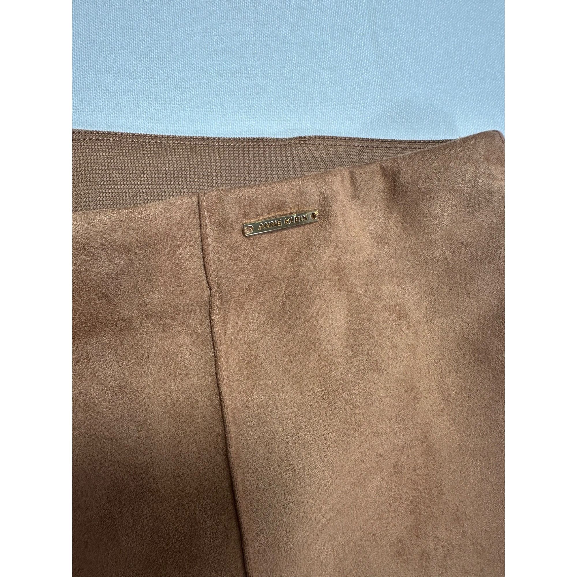 Anne Klein Anne Klein Faux Suede Pants Caramel Brown Size 14 Size 36" / US 14 / IT 50 - 5 Thumbnail