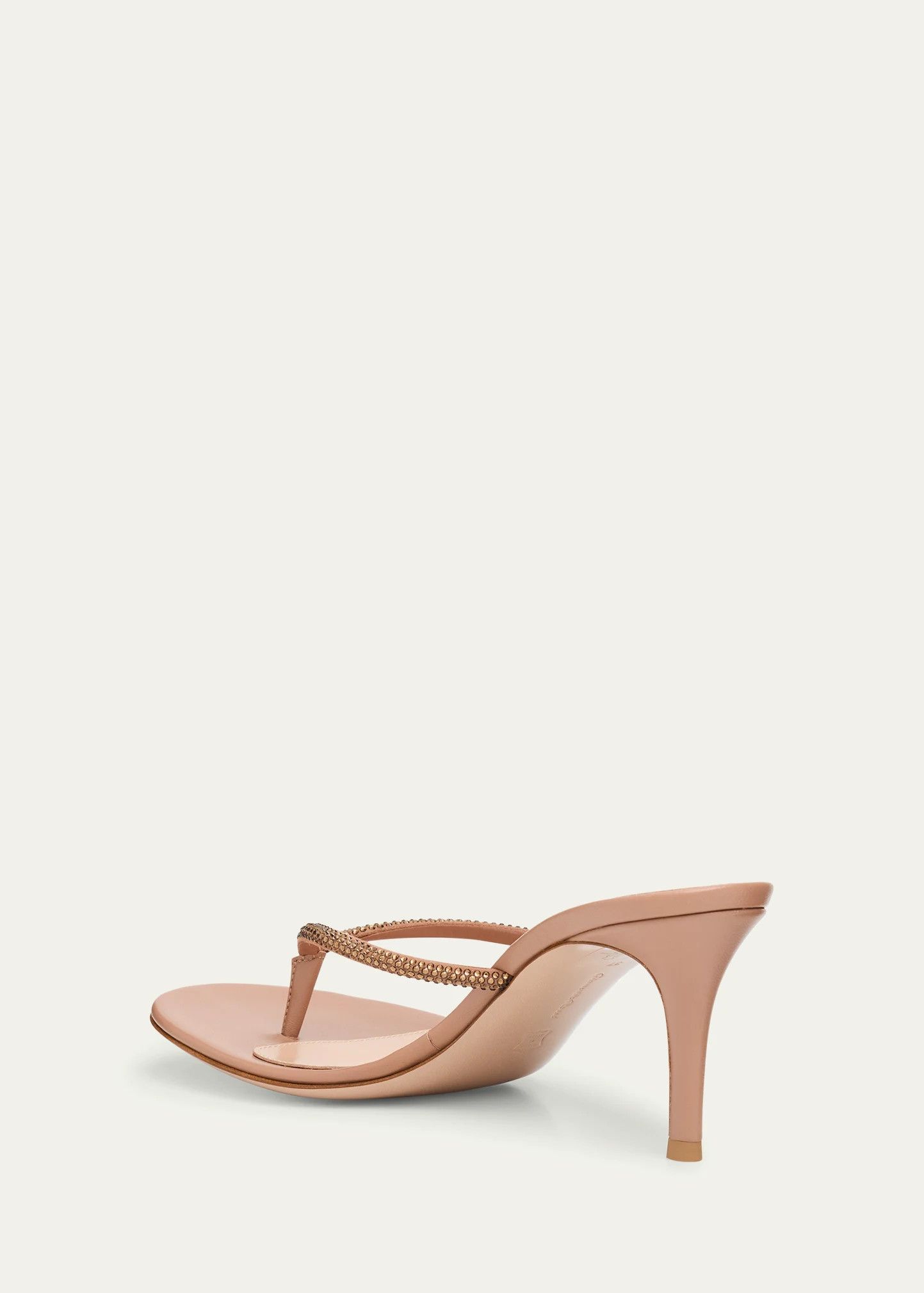 Gianvito Rossi os11x0126 India Strass Thong Stiletto Sandals in Nude Size US 8.5 / IT 38.5 - 2 Thumbnail