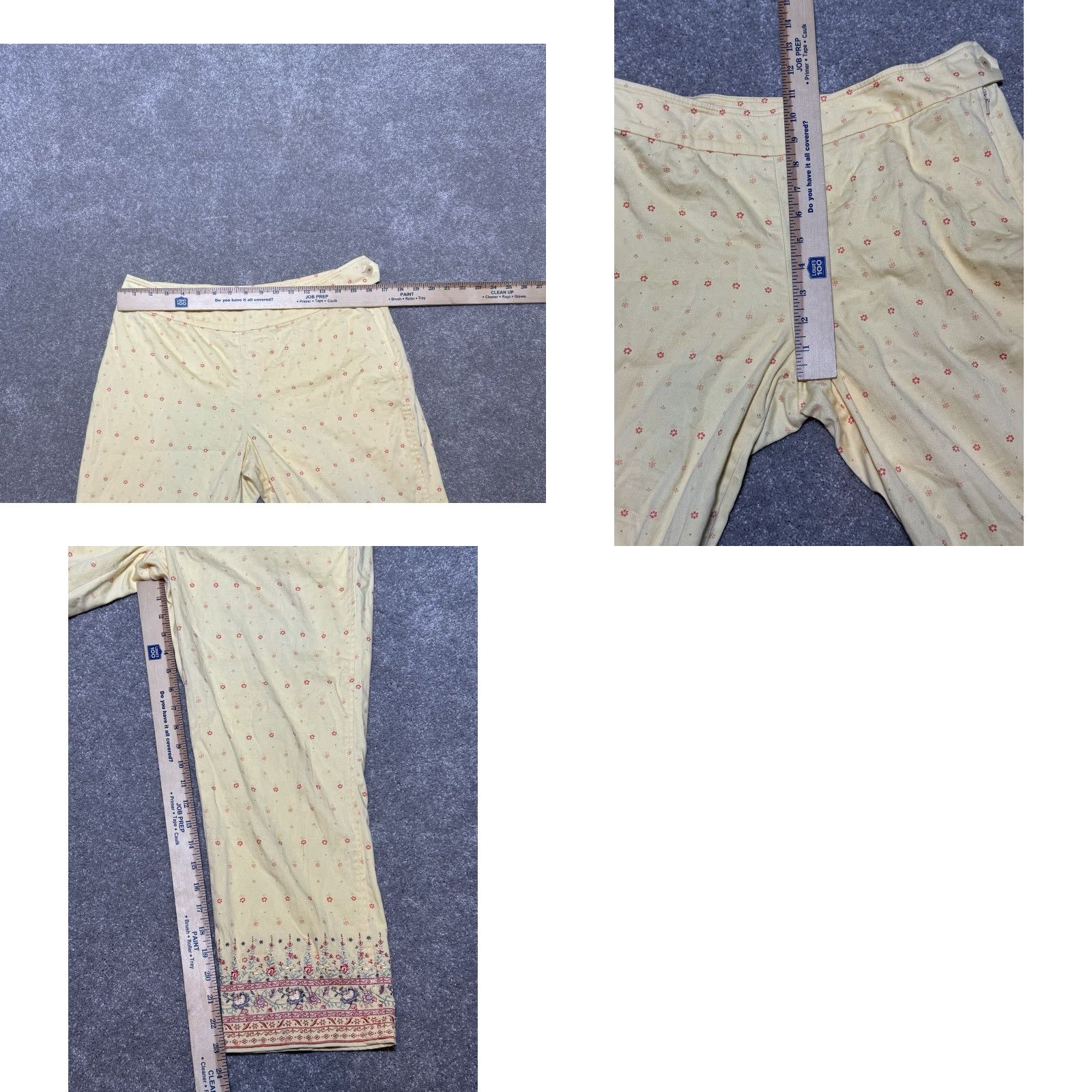 Etro VINTAGE Real Clothes Pants Womens 8 High Rise Embroidered Floral Yellow 70s Boho Hippie Festival Beach 80s Flower Cottagecore Womens Size 30" / US 8 / IT 44 - 9 Thumbnail