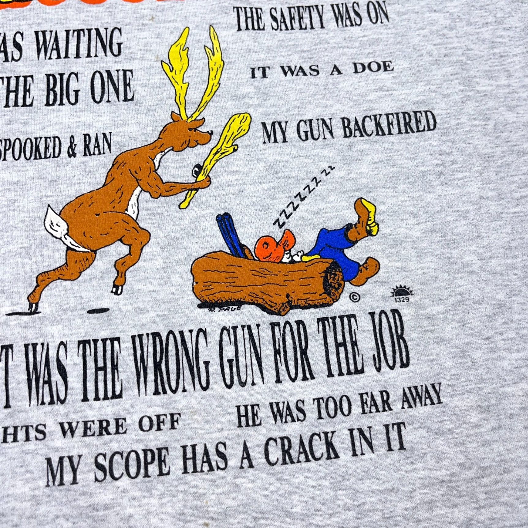 Vintage Vintage Hunter's Excuse Shirt Men Large Gray Tee 90s Single Stitch Joke Funny Size US L / EU 52-54 / 3 - 4 Thumbnail