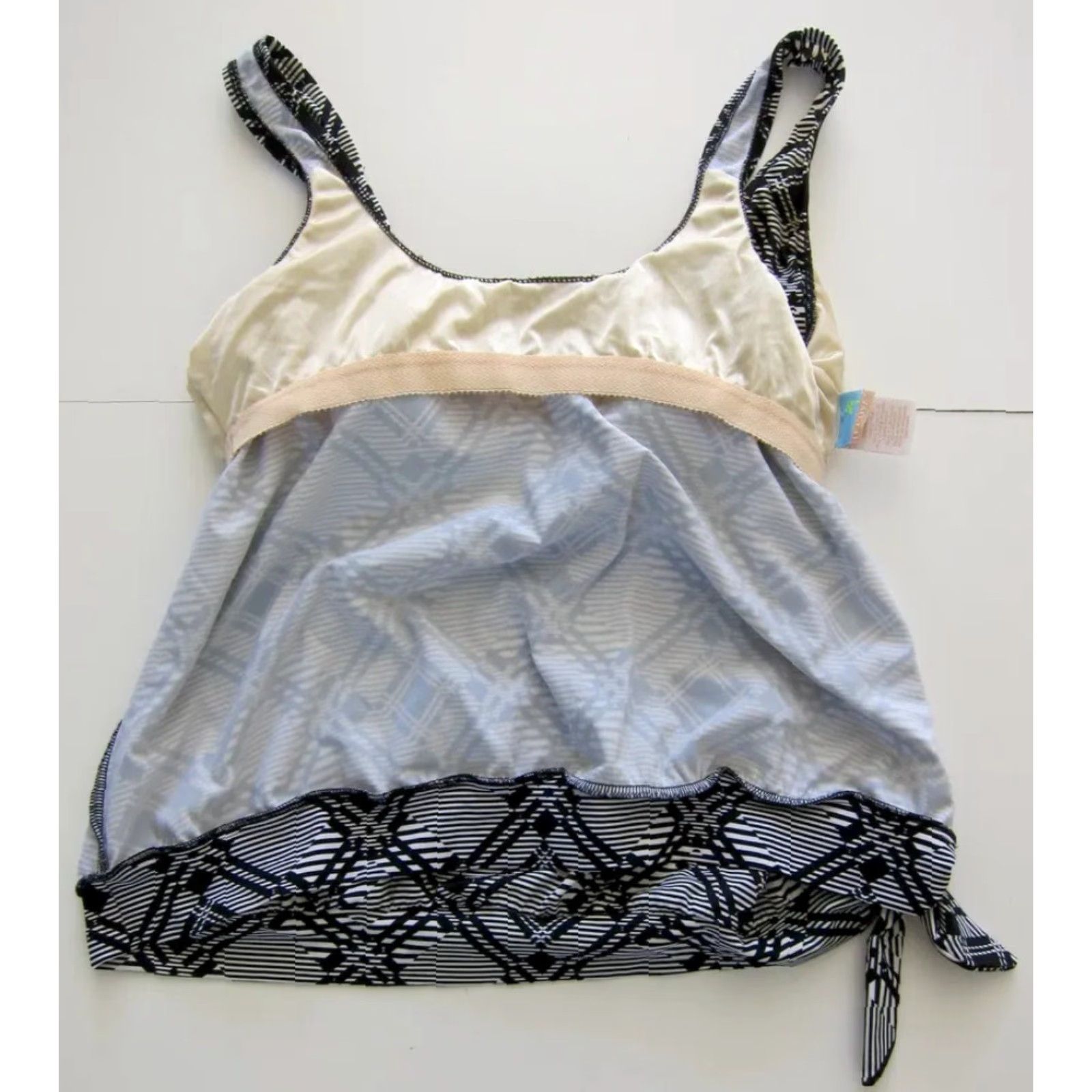 Vintage Le Cove Black White Plaid Padded Built In Bra Tankini Swim Top Woman 18 Size XXL / US 16-18 / IT 52-54 - 7 Thumbnail