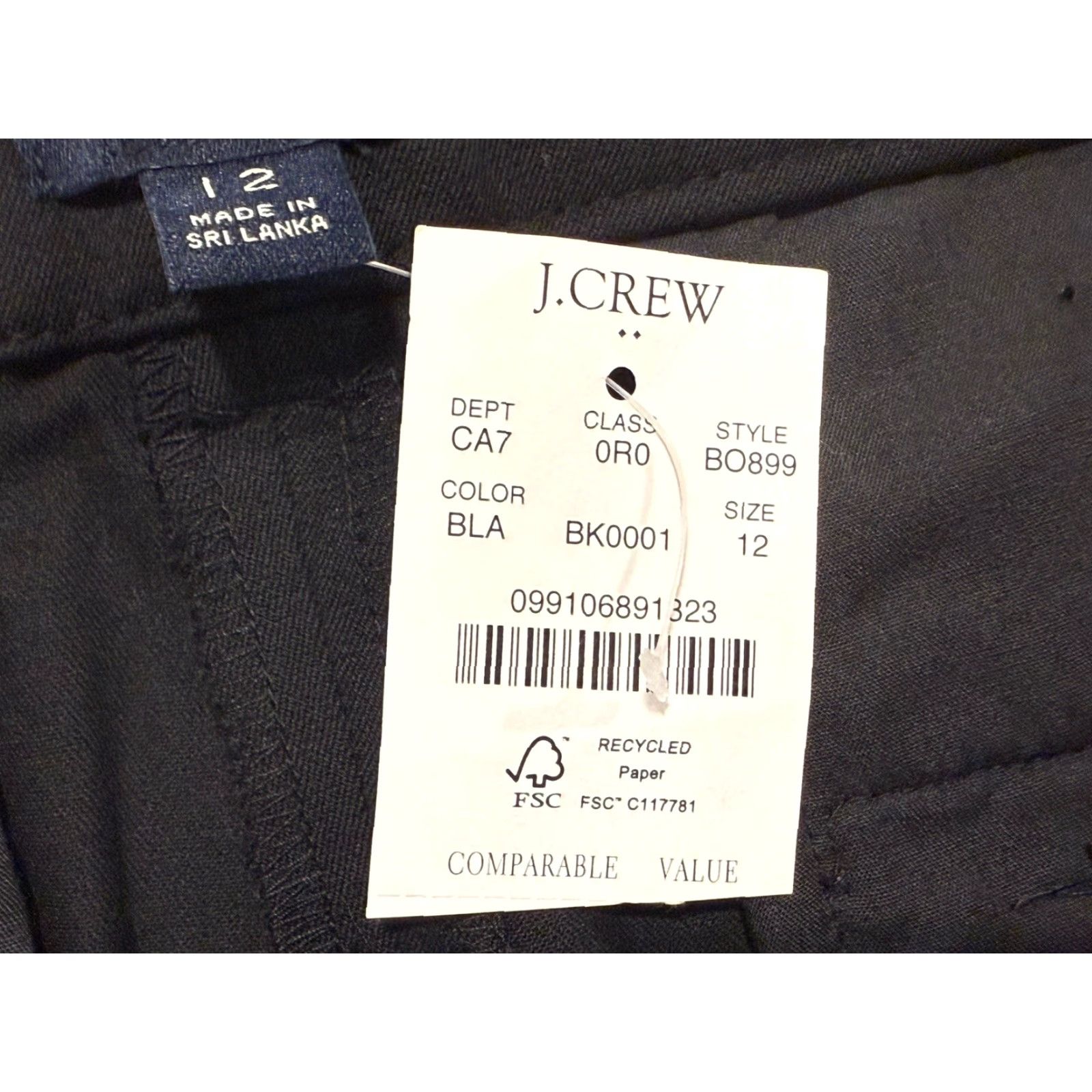 J.Crew VINTAGE J.Crew Women’s Dress Pants Straight Leg Size 12 Black Business Casual Formal Workwear 28in Size 34" / US 12 / IT 48 - 4 Thumbnail