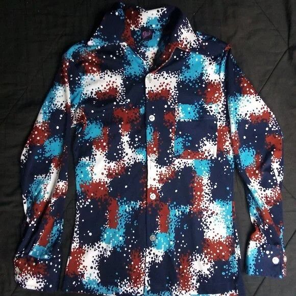 Other Vintage Joel California Splatter Polyester Disco Shirt Size US S / EU 44-46 / 1 - 2 Thumbnail