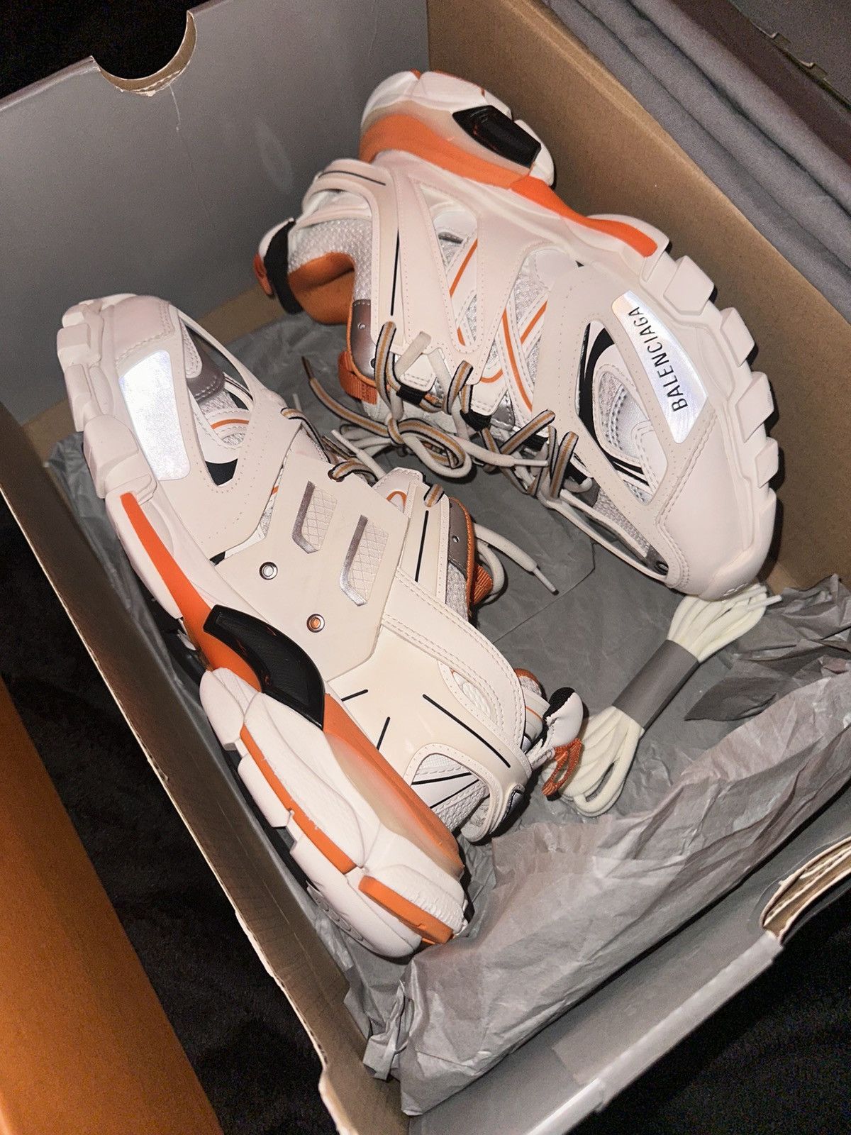 Balenciaga Balenciaga Track “White/Orange” Size US 7 / EU 40 - 2 Thumbnail