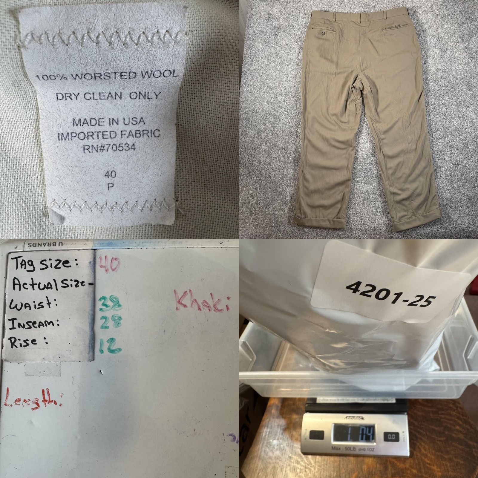 Orvis VINTAGE Orvis Dress Pants Mens 38x28 Khaki 100% Worsted Wool Flat Front Cuffed Pockets Beige Retro 90s 00s Mens Size US 38 / EU 54 - 8 Thumbnail