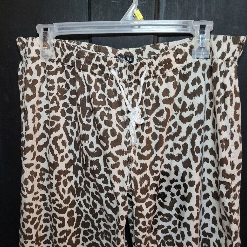 J.Crew J Crew, pants, lightweight, leopard ,tie waist, euc, M Size 30" / US 8 / IT 44 - 2 Thumbnail