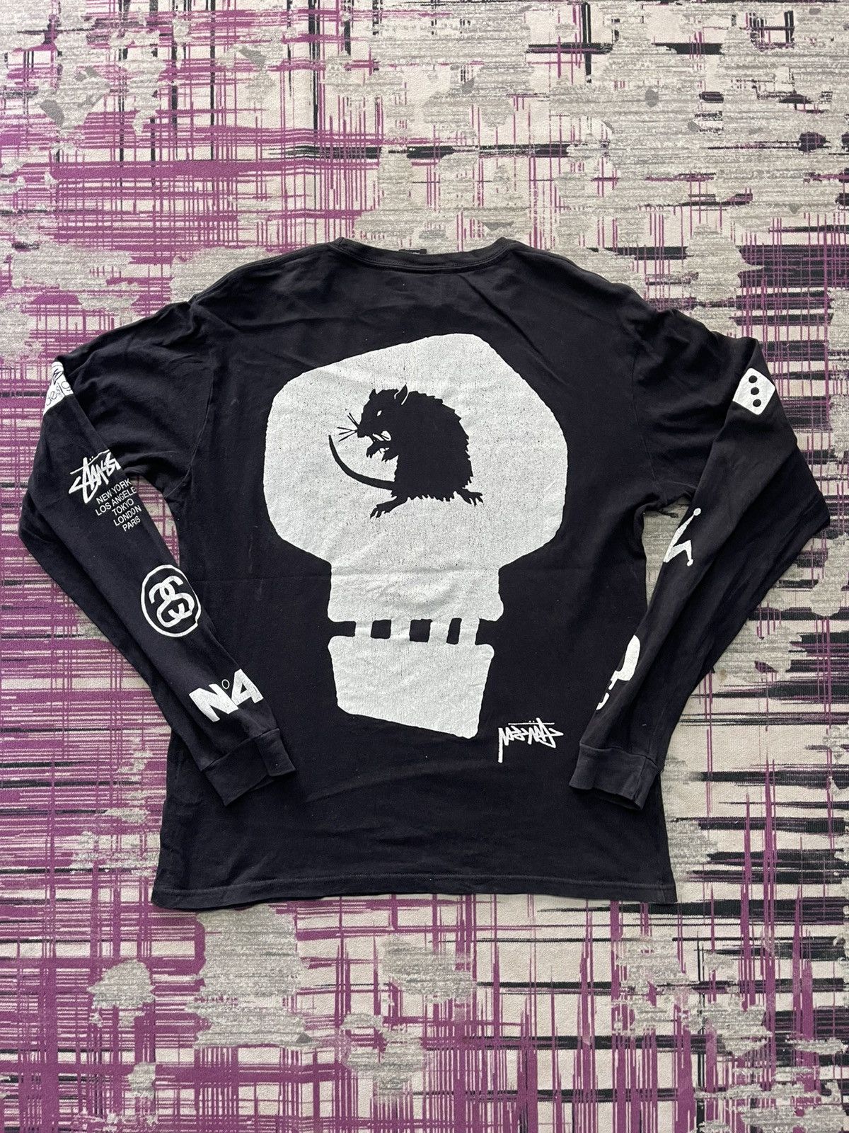 Stussy VINTAGE STUSSY RAT SKULL ALL LOGO LONG SLEEVE VERY RARE Size US M / EU 48-50 / 2 - 1 Thumbnail