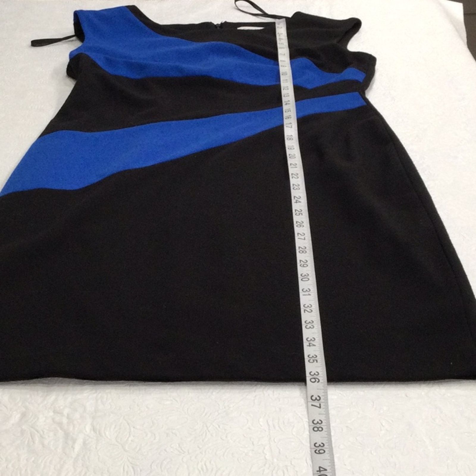 Calvin Klein Calvin Klein Black & Blue Sleeveless Zipper Pencil Dress 8 Size M / US 6-8 / IT 42-44 - 16 Thumbnail