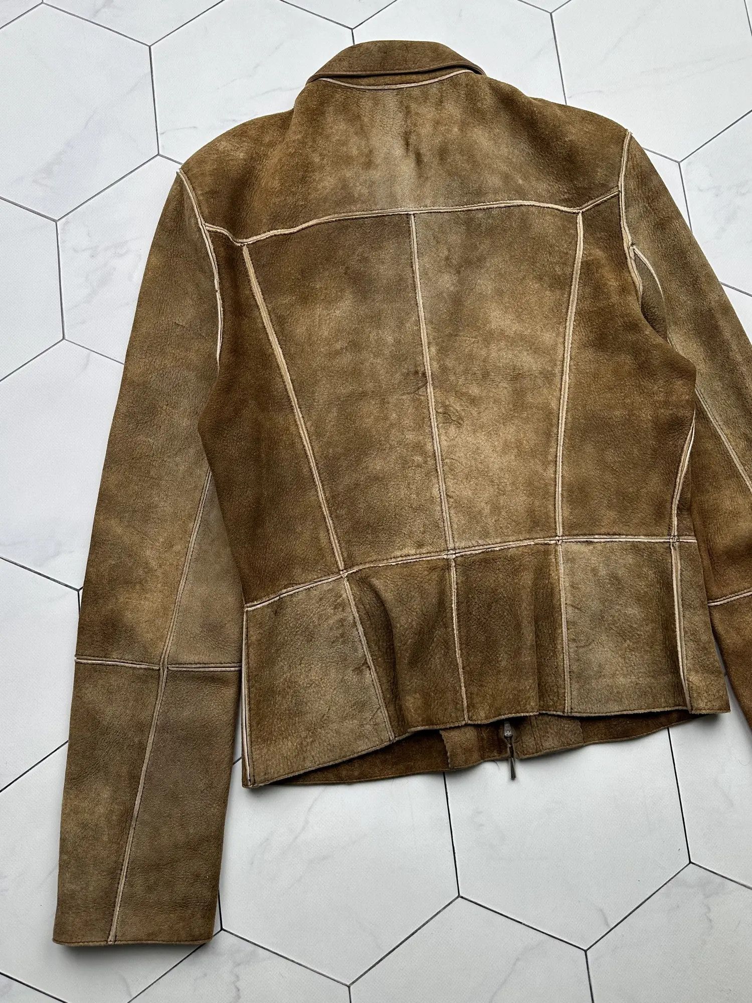 Vintage Sylvie Schimmel Faded Lamb Leather Jacket Size S / US 4 / IT 40 - 9 Thumbnail