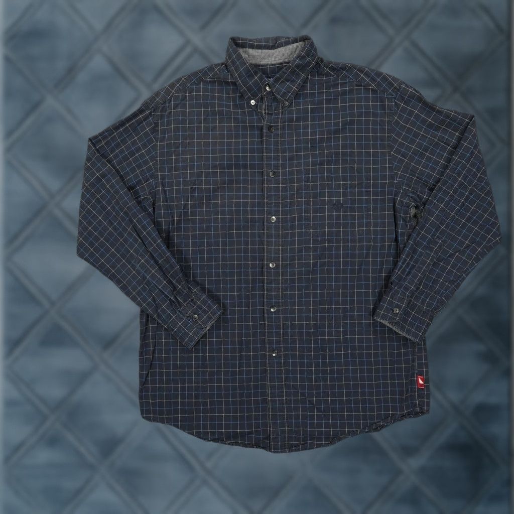 Chaps Chaps Ralph Lauren Shirt Mens L Navy Button-Down Long Sleeve Windowpane Size US L / EU 52-54 / 3 - 1 Thumbnail