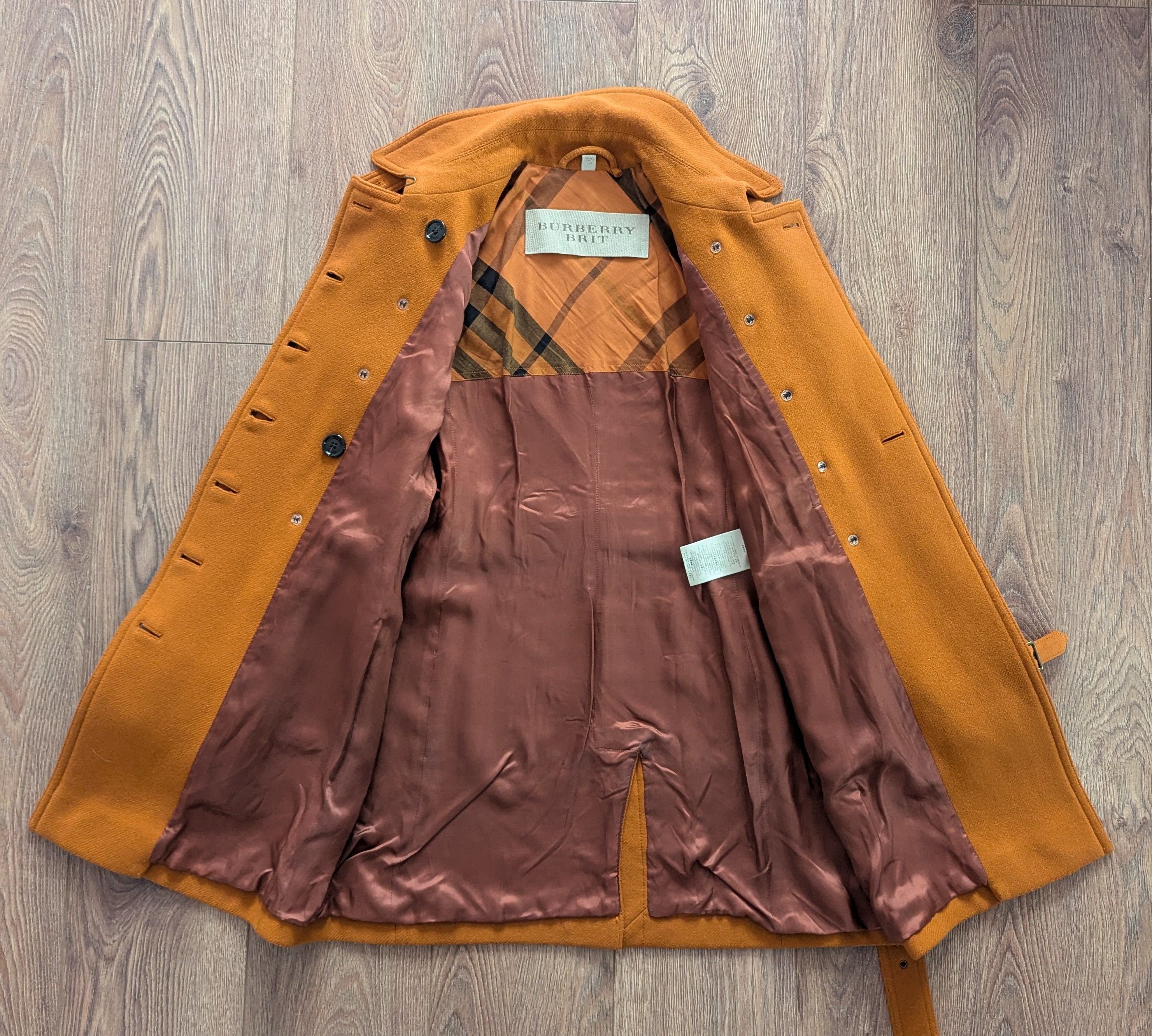 Burberry BURBERRY BRIT Women's Wool Coat Orangre Luxury Brand Size M / US 6-8 / IT 42-44 - 12 Thumbnail