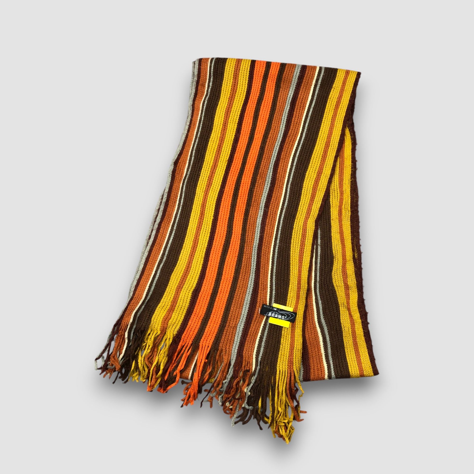 Beams Plus Vintage Beams Scarf Muffler Wool Ribbed Knit Winter Scarves Size ONE SIZE - 2 Thumbnail