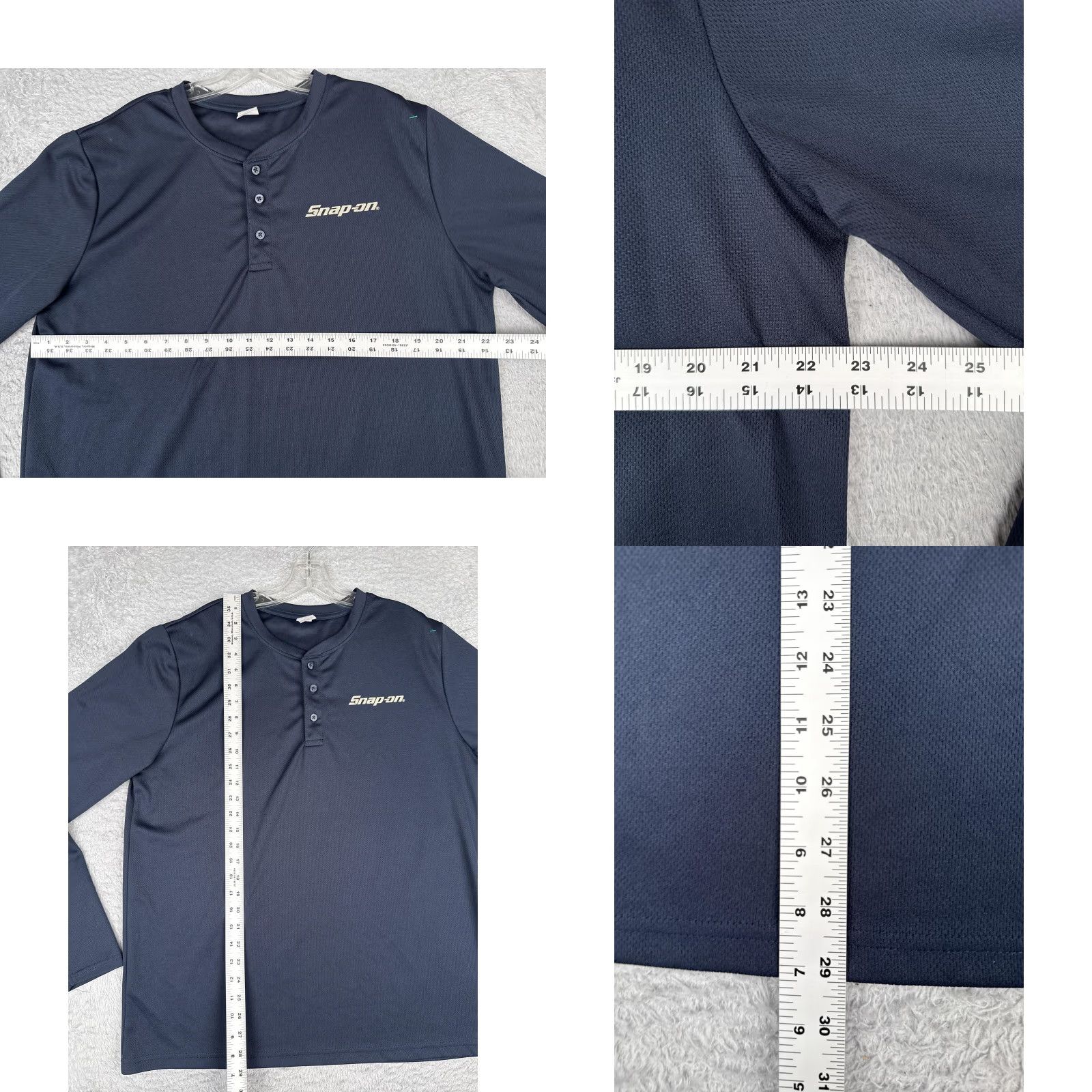 Vintage Snap-on Logo Shirt Men XL Blue Long Sleeve Henley Performance Work Top Polyester Size US XL / EU 56 / 4 - 8 Thumbnail