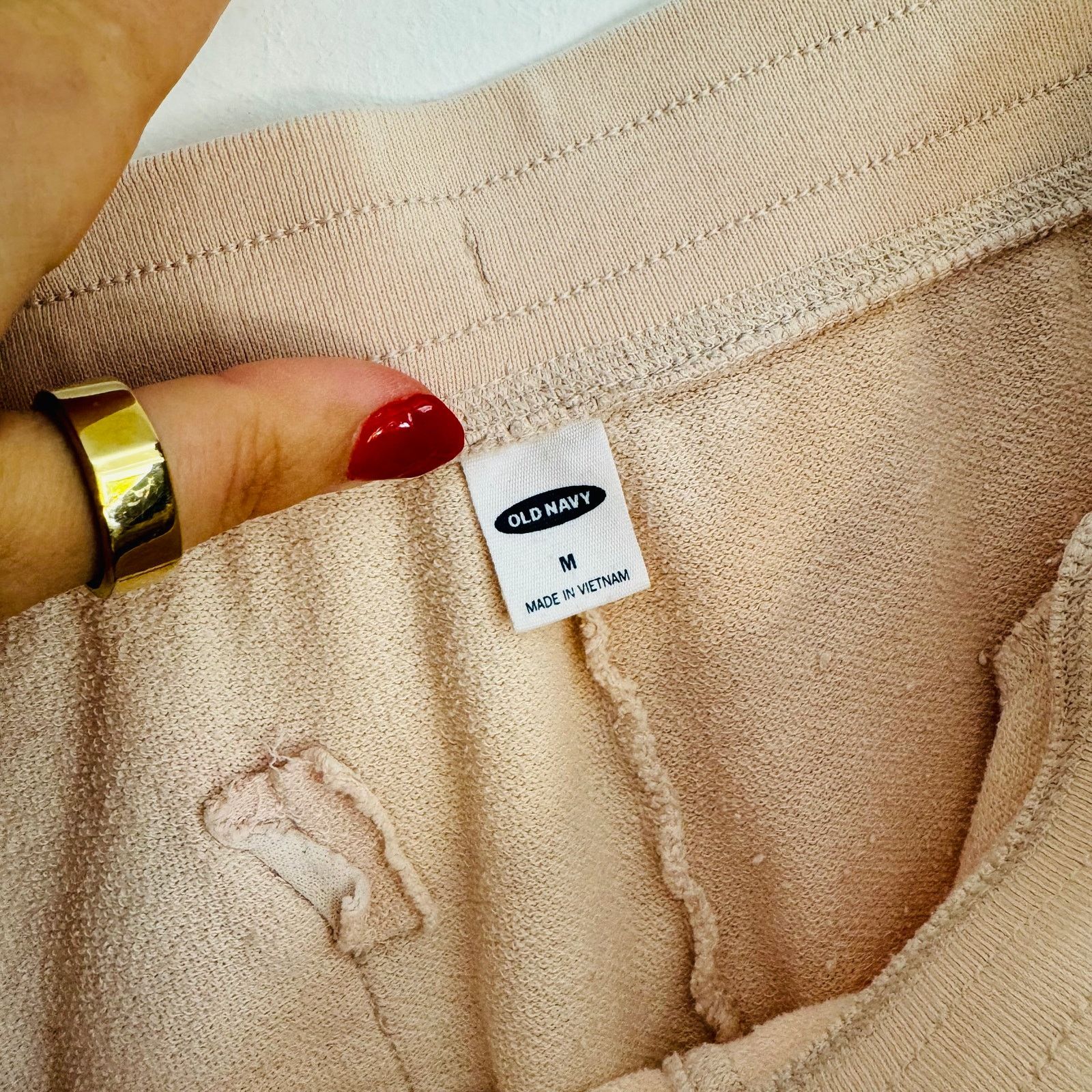 Old Navy OLD NAVY Cream White Sweatpants Joggers Pants M Sweats Size 28" / US 6 / IT 42 - 4 Thumbnail