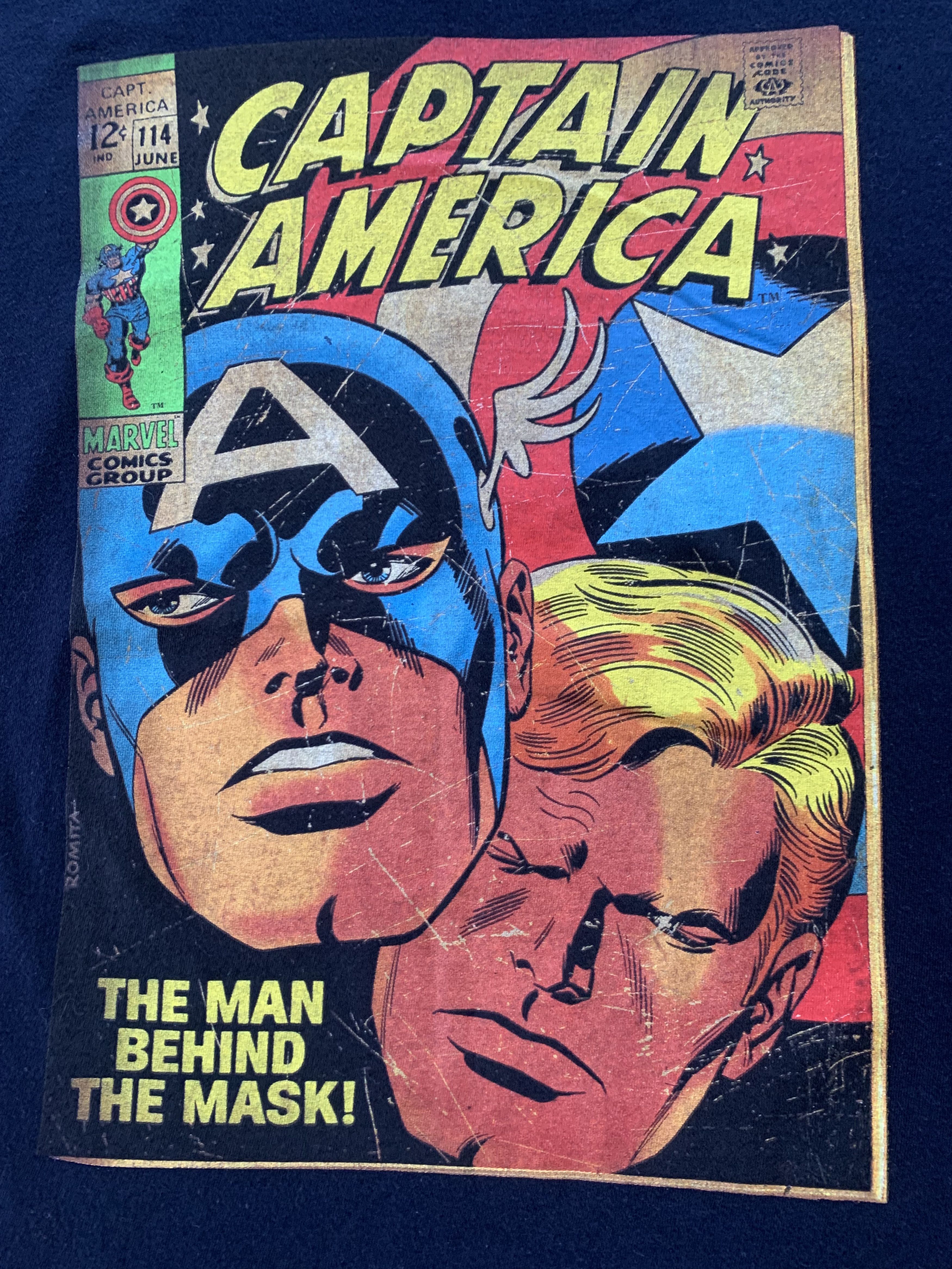 Marvel Comics Vintage Captain America The Man Behind The Mask T-Shirt Size US M / EU 48-50 / 2 - 4 Thumbnail