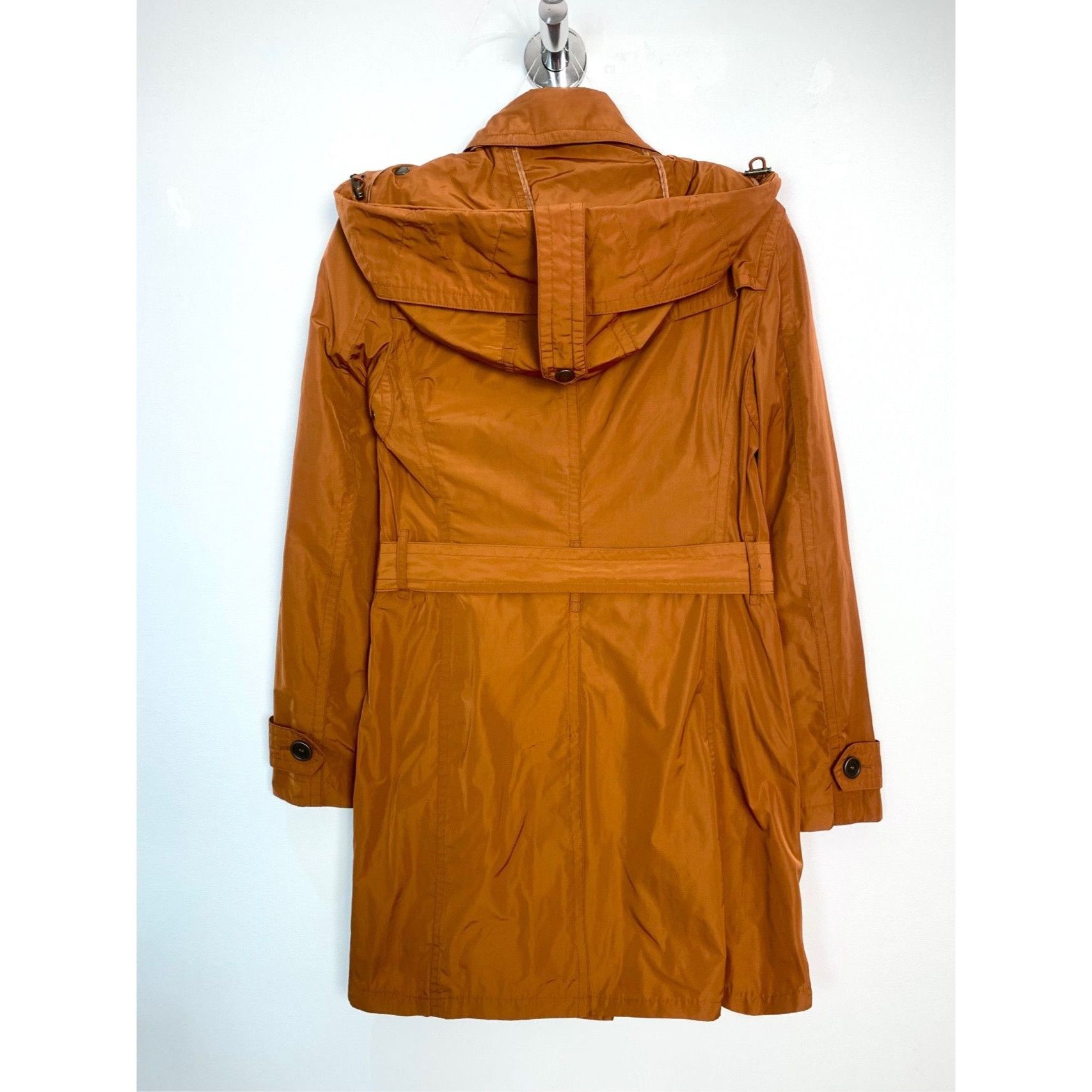 Burberry Burberry Brit Orange Double-Breasted Trench Coat With Belt & Size XS / US 0-2 / IT 36-38 - 6 Thumbnail