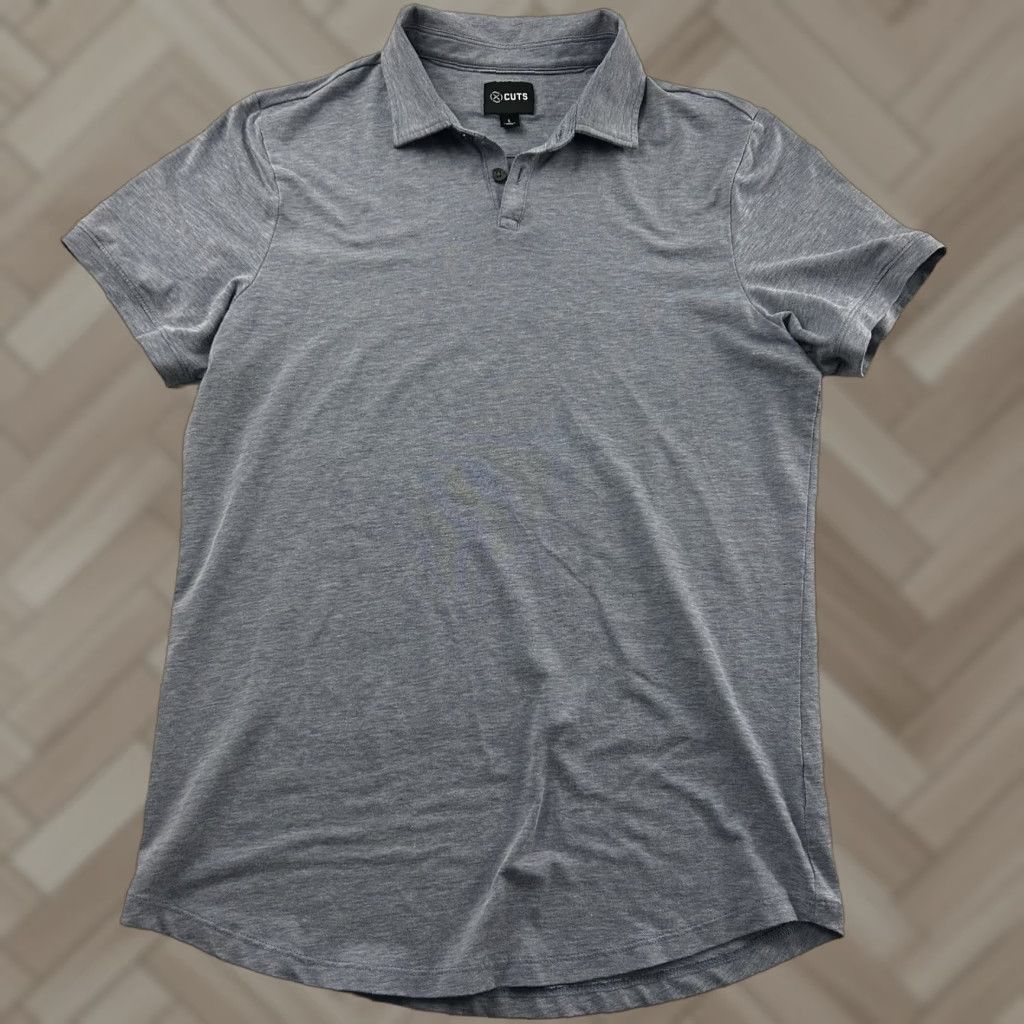 Cuts Cuts Button Front Polo Shirt Men’s Large Blue Short Sleeve Drop Hem Size US L / EU 52-54 / 3 - 1 Thumbnail